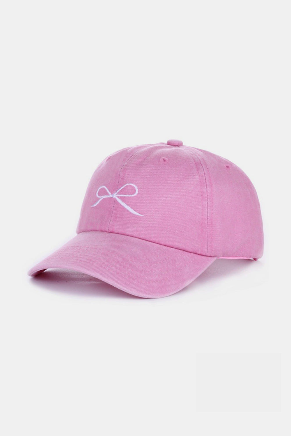 Zenana Bow Embroidered Washed Cotton Caps-BASEBALL HATS-[Adult]-[Female]-2022 Online Blue Zone Planet