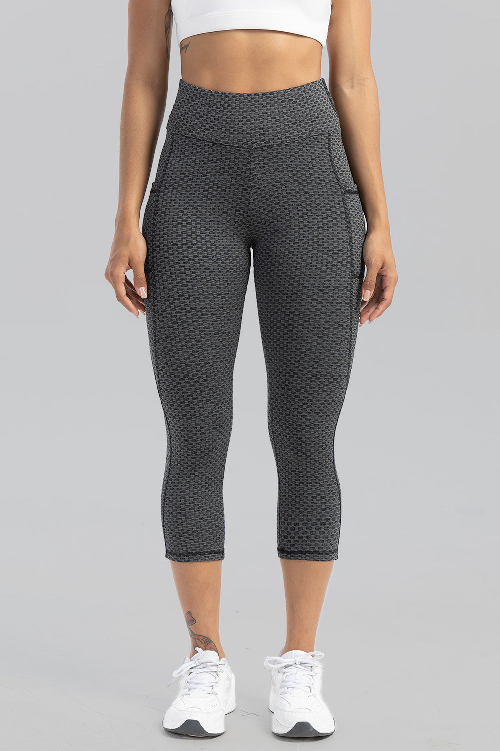 Contrast Stitching High Waist Active Pants-[Adult]-[Female]-Dark Gray-S-2022 Online Blue Zone Planet