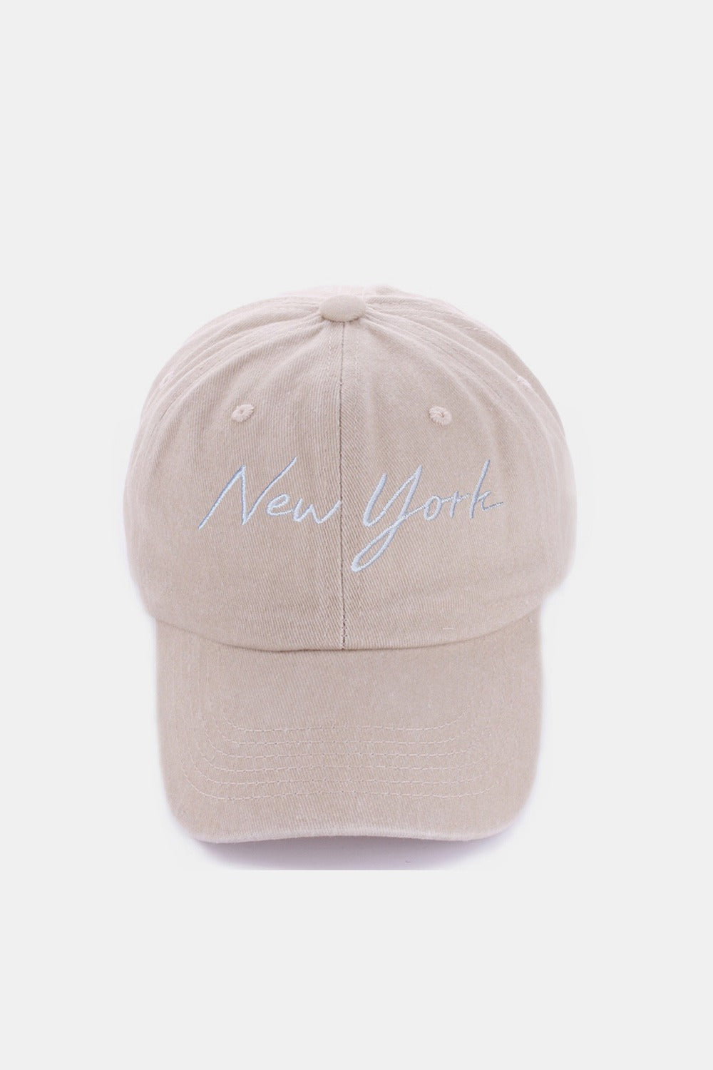 Blue Zone Planet | Zenana Washed Embroidered City Baseball Cap-HATS-[Adult]-[Female]-New York Ash Mocha-One Size-2022 Online Blue Zone Planet