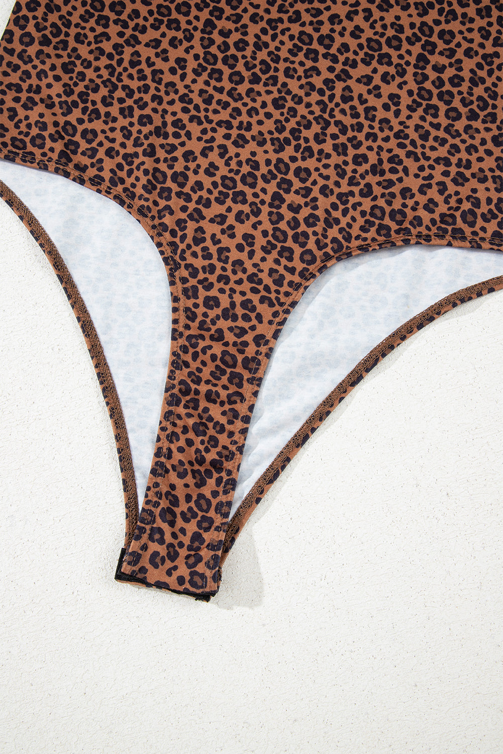 Brown Leopard Printed Sleeveless Scoop Neck Bodysuit-Tops/Bodysuits-[Adult]-[Female]-2022 Online Blue Zone Planet