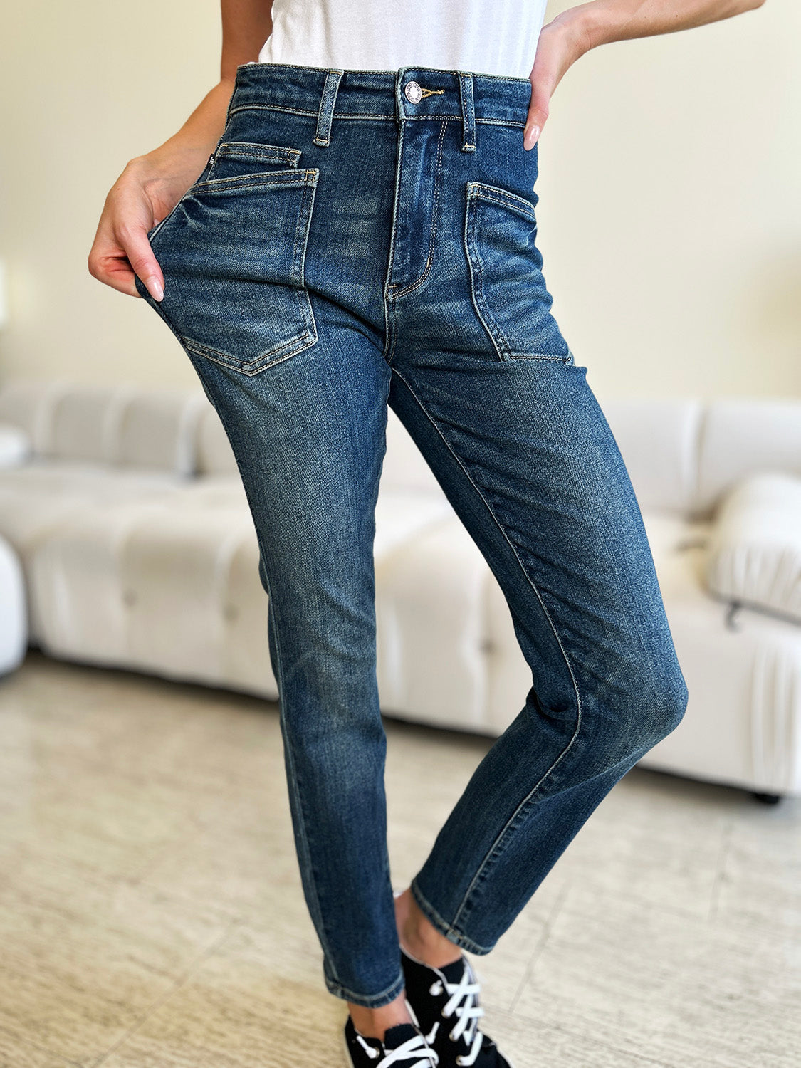 Blue Zone Planet | Judy Blue Full Size High Waist Skinny Jeans-TOPS / DRESSES-[Adult]-[Female]-2022 Online Blue Zone Planet