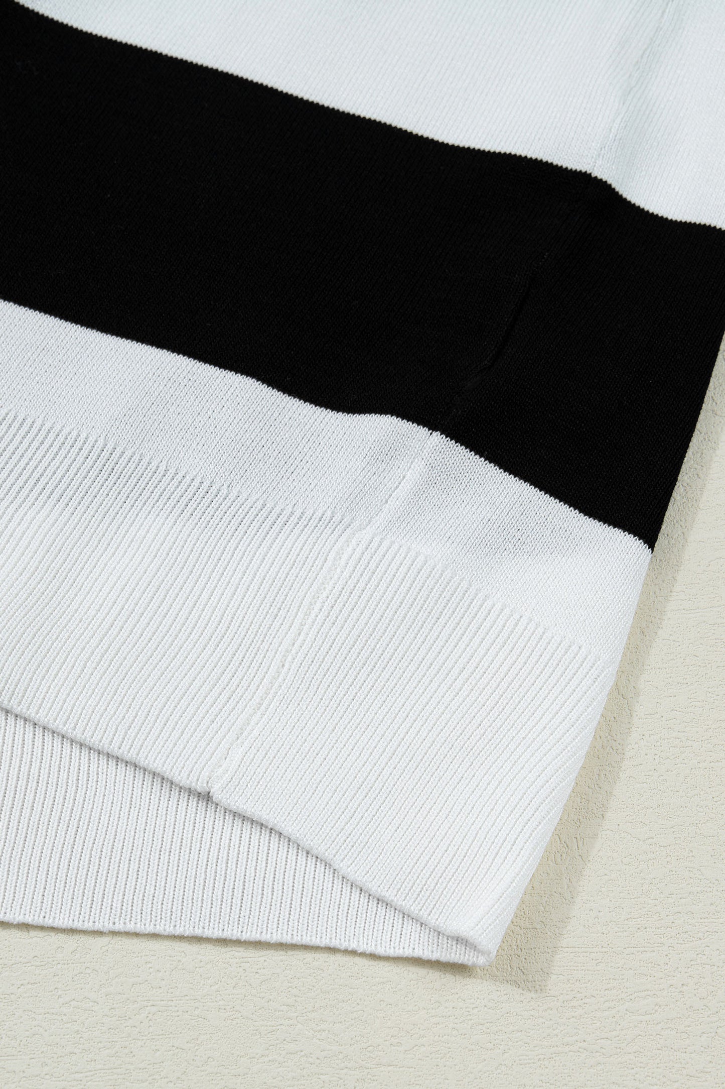 Black Stripe Colorblock Striped Knitted T Shirt-TOPS / DRESSES-[Adult]-[Female]-2022 Online Blue Zone Planet