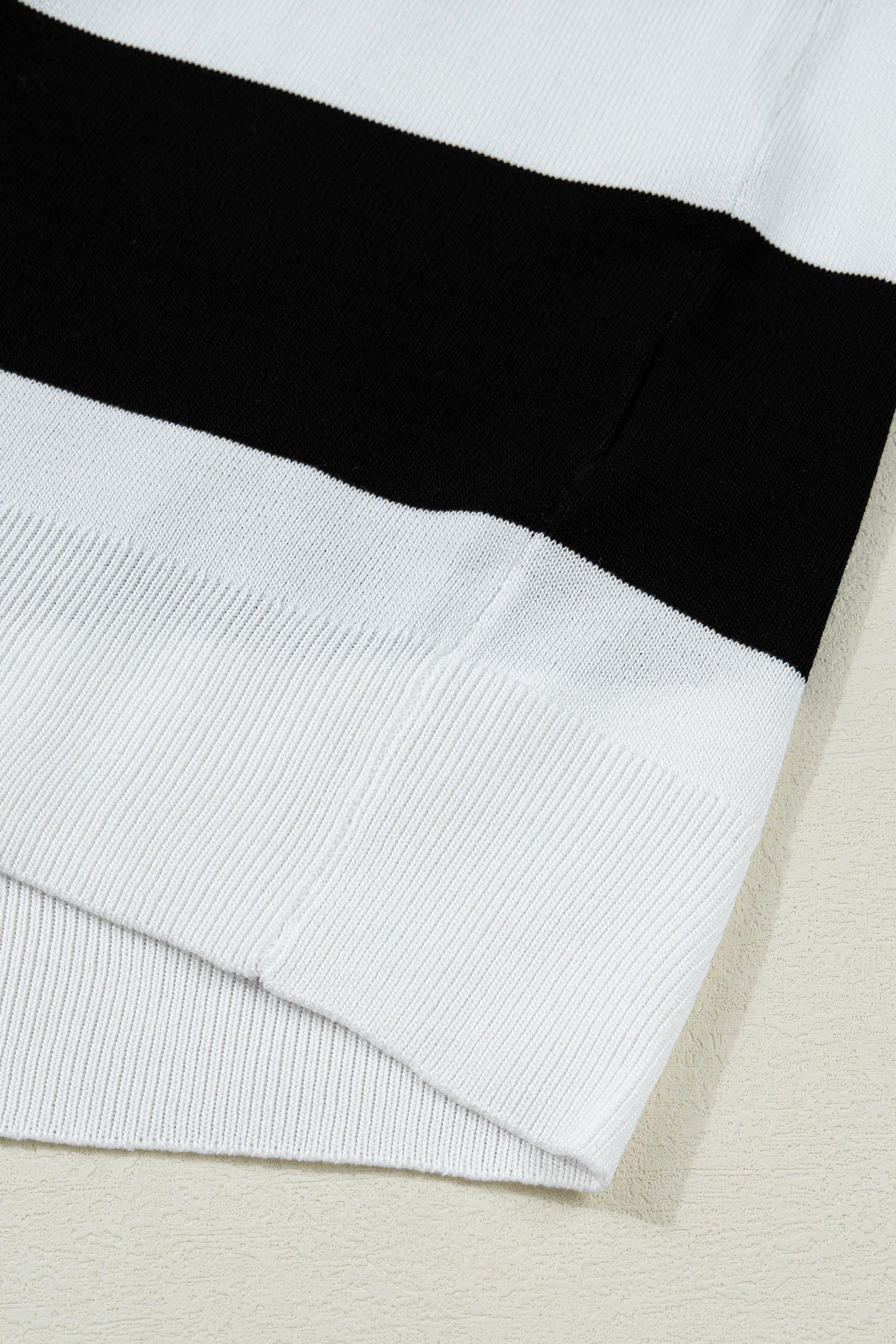 Black Stripe Colorblock Striped Knitted T Shirt-TOPS / DRESSES-[Adult]-[Female]-2022 Online Blue Zone Planet