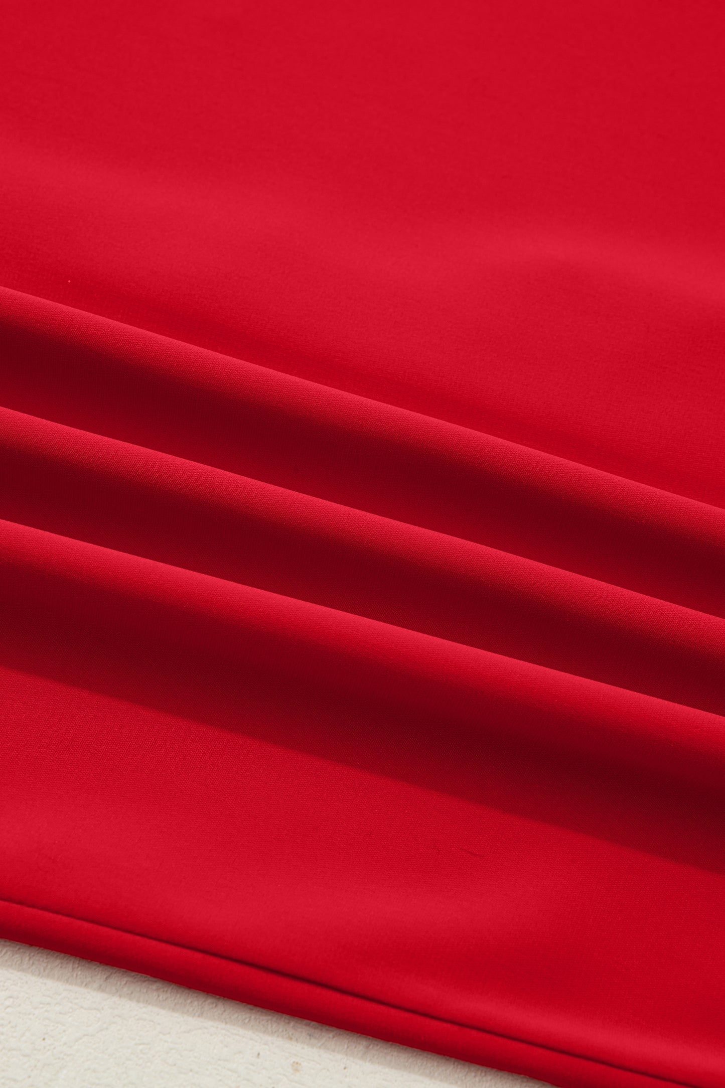 Fiery Red Frilled Trim Button Up Pleated Long Sleeve Shirt-Tops/Blouses & Shirts-[Adult]-[Female]-2022 Online Blue Zone Planet