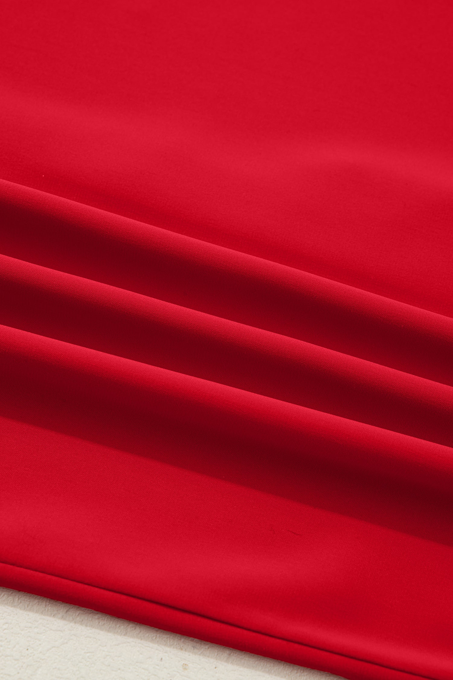 Fiery Red Frilled Trim Button Up Pleated Long Sleeve Shirt-Tops/Blouses & Shirts-[Adult]-[Female]-2022 Online Blue Zone Planet