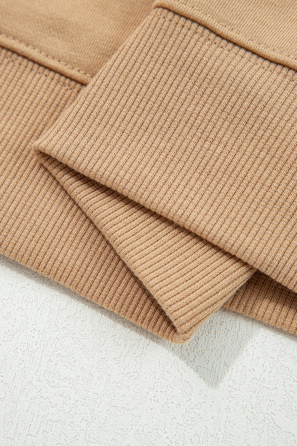 Light French Beige Varsity Striped Detail Drop Shoulder Oversized Sweatshirt-Tops/Sweatshirts & Hoodies-[Adult]-[Female]-2022 Online Blue Zone Planet