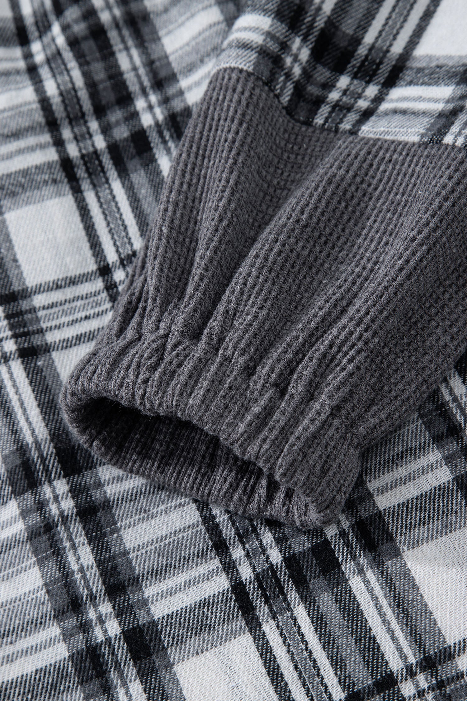 Gray Plaid Patchwork Long Sleeve Button Hooded Blouse-Tops / Dresses-[Adult]-[Female]-2022 Online Blue Zone Planet