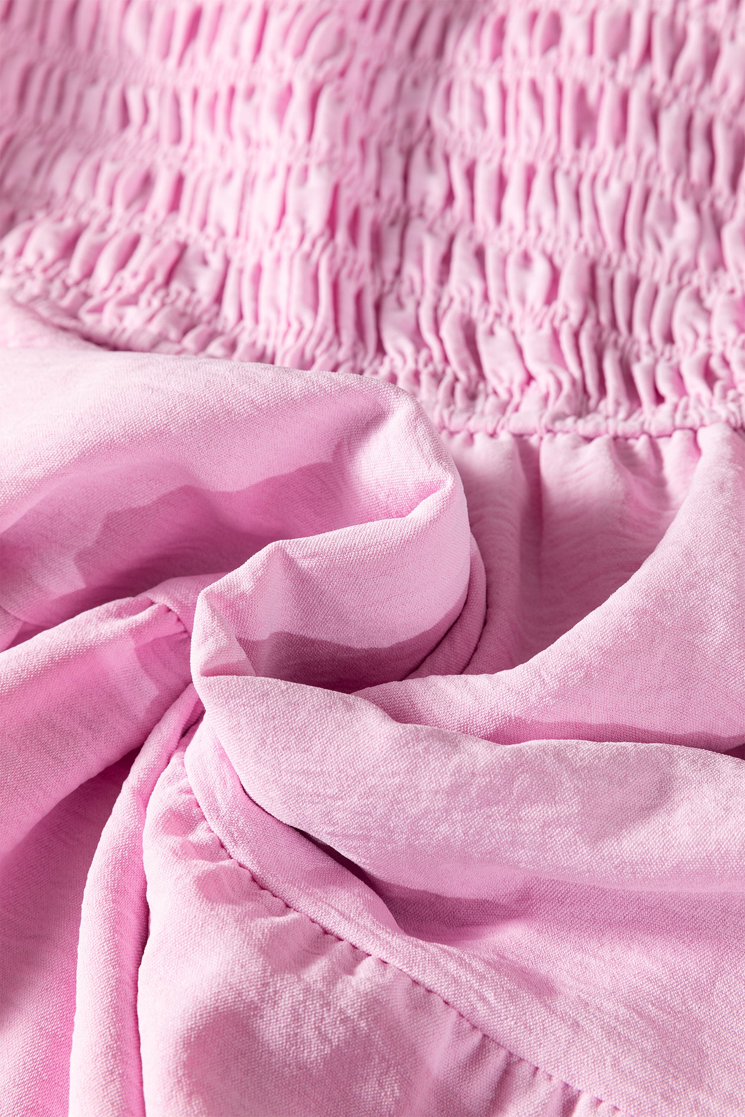 Pink Smocked Bodice Flutter Sleeve Fit Flare Tiered Midi Dress-TOPS / DRESSES-[Adult]-[Female]-2022 Online Blue Zone Planet