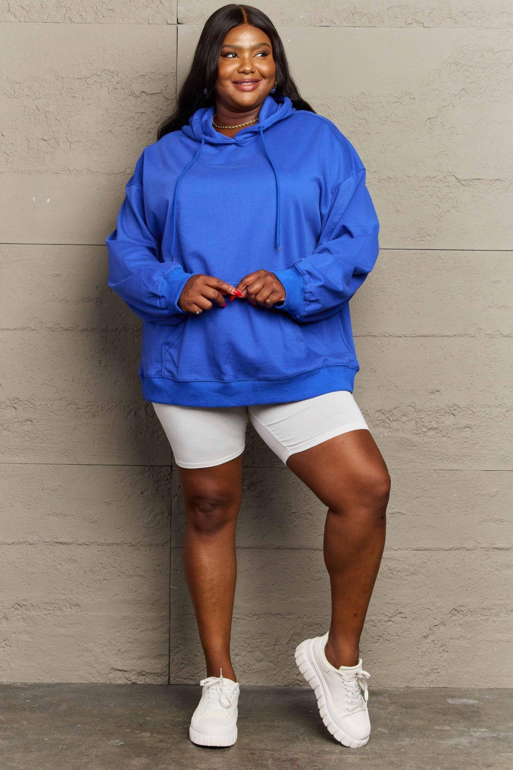 Full Size Drawstring Long Sleeve Hoodie-TOPS / DRESSES-[Adult]-[Female]-2022 Online Blue Zone Planet