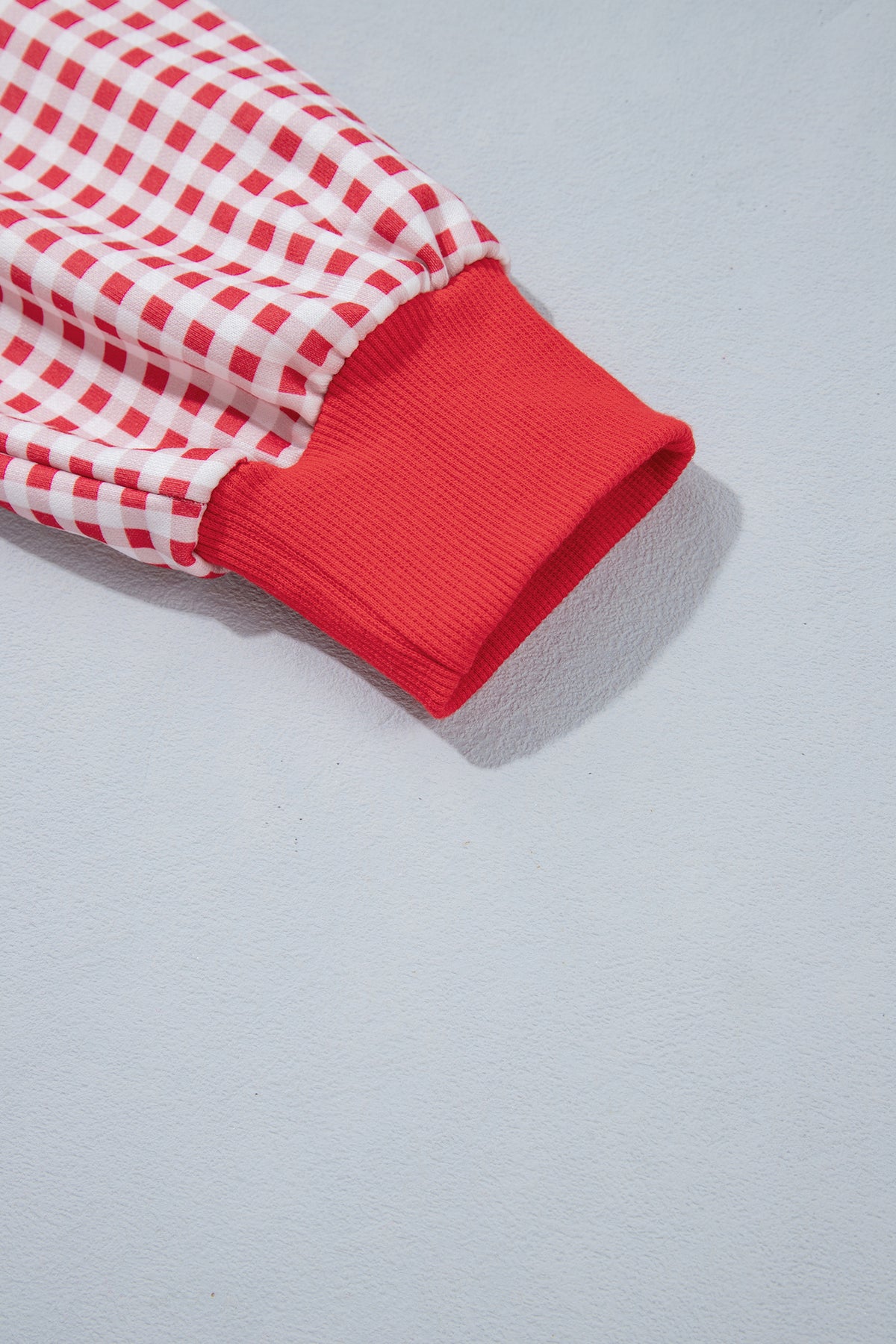 Fiery Red Gingham Plaid Oversized Pullover Sweatshirt-Tops/Sweatshirts & Hoodies-[Adult]-[Female]-2022 Online Blue Zone Planet