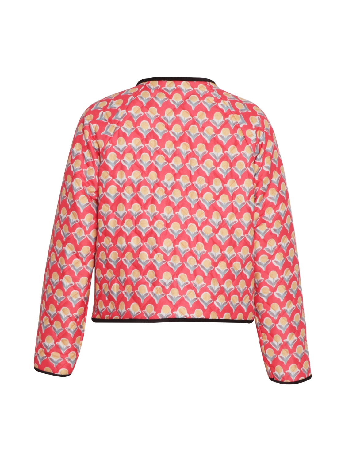 Anna's Tied Printed Long Sleeve Quilted Thin Short Jacket-TOPS / DRESSES-[Adult]-[Female]-2022 Online Blue Zone Planet