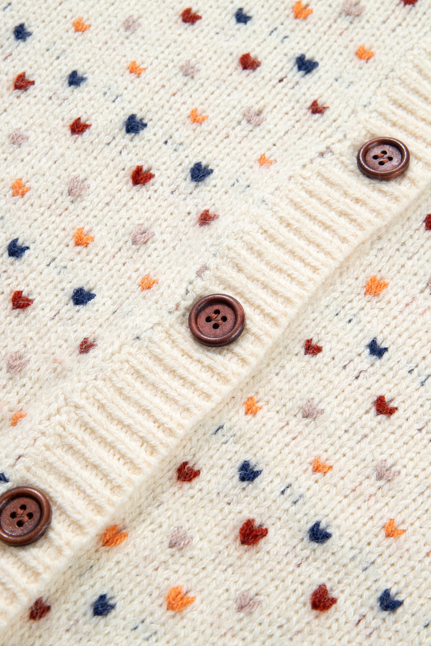 Beige Geometric Print Button Front Long Sleeve Regular Fit Cardigan-Sweaters & Cardigans/Cardigans-[Adult]-[Female]-2022 Online Blue Zone Planet