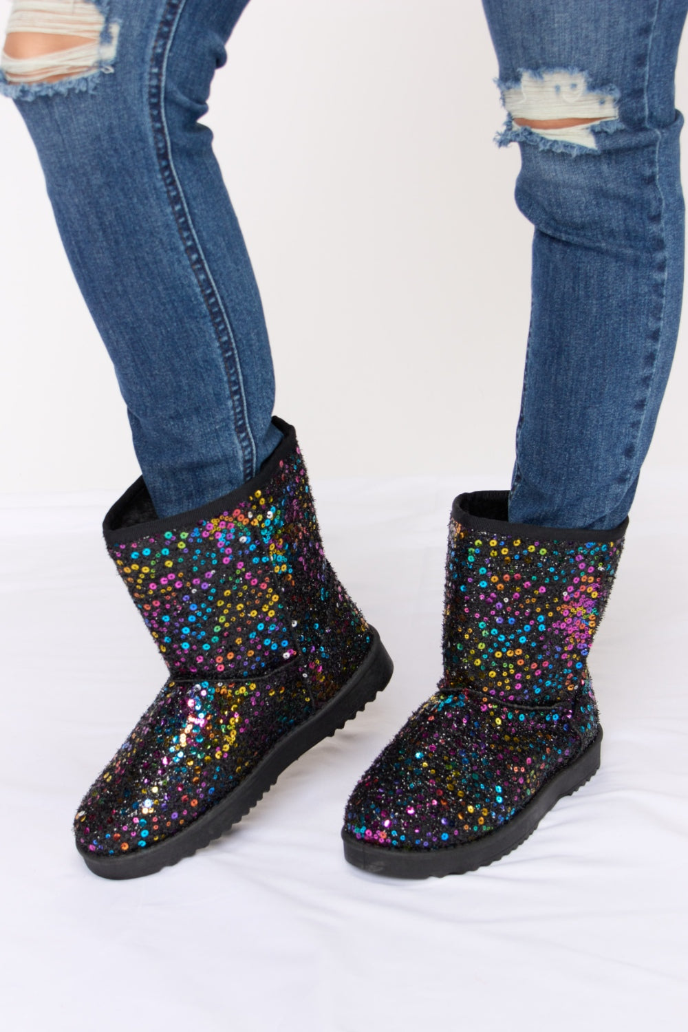 Forever Link Sequin Thermal Flat Boots-BOOTS-[Adult]-[Female]-2022 Online Blue Zone Planet