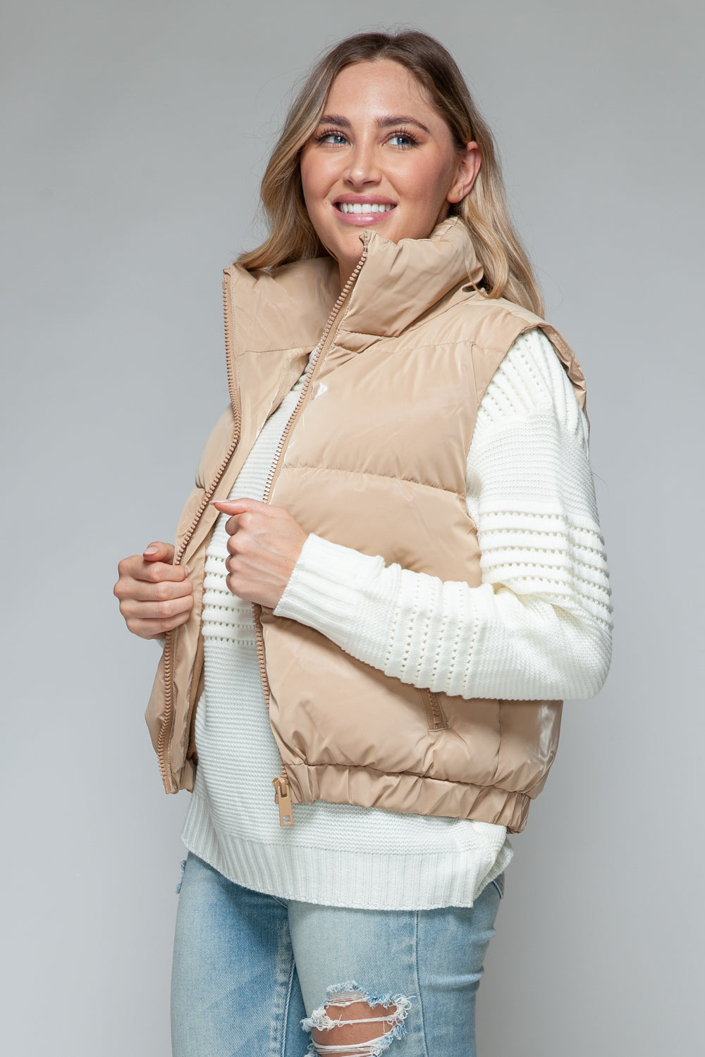 Snobbish Fine Fur Lining Quilted Vest-TOPS / DRESSES-[Adult]-[Female]-2022 Online Blue Zone Planet