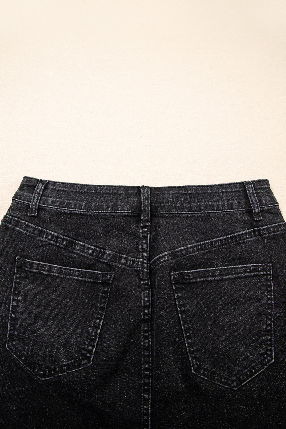 Carbon Grey Mineral Wash Ripped Raw Hem Denim Mini Skirt-Bottoms/Skirts & Petticoat-[Adult]-[Female]-2022 Online Blue Zone Planet