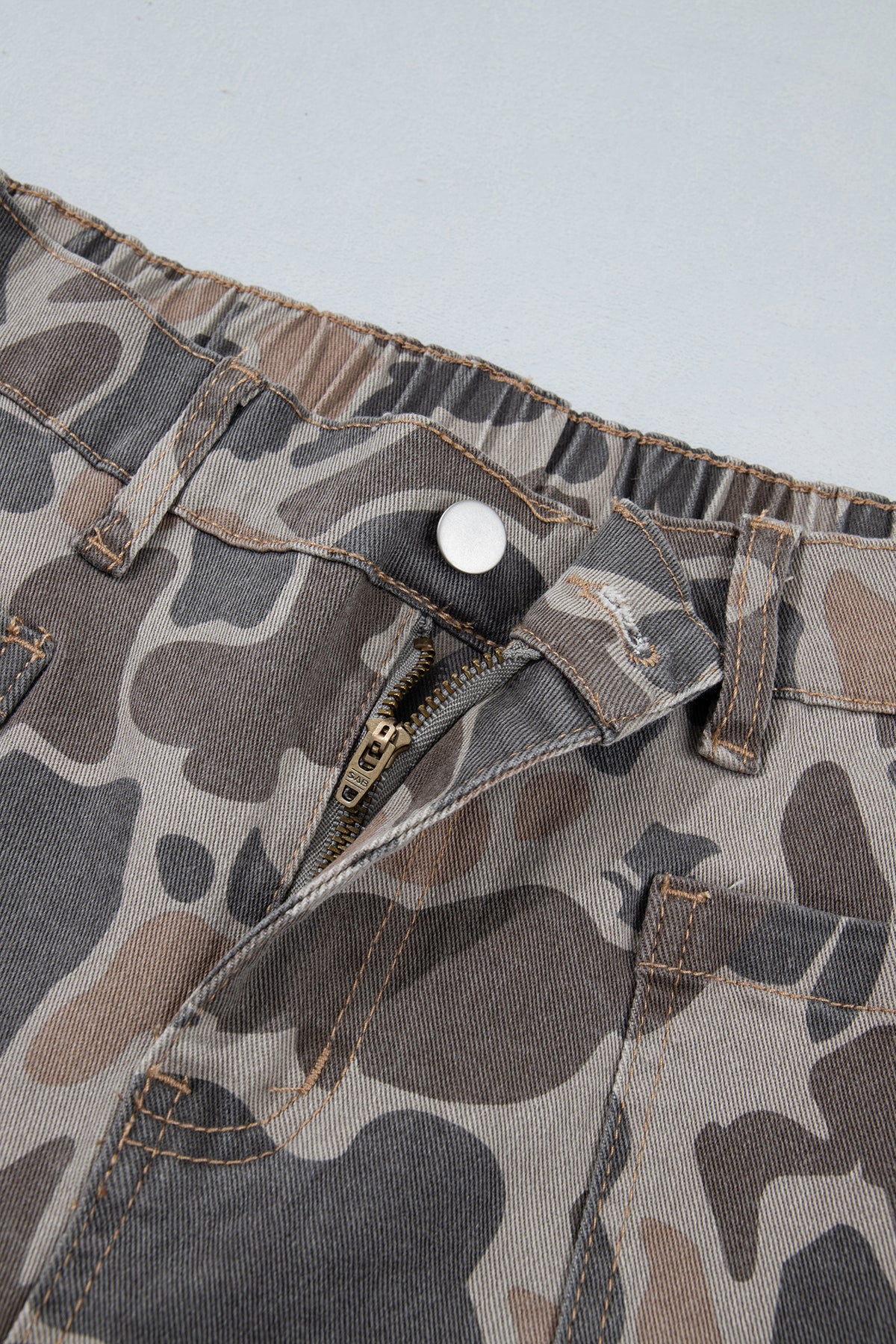 Multicolour Camouflage Shift Ankle Length Jeans-Bottoms/Jeans-[Adult]-[Female]-2022 Online Blue Zone Planet