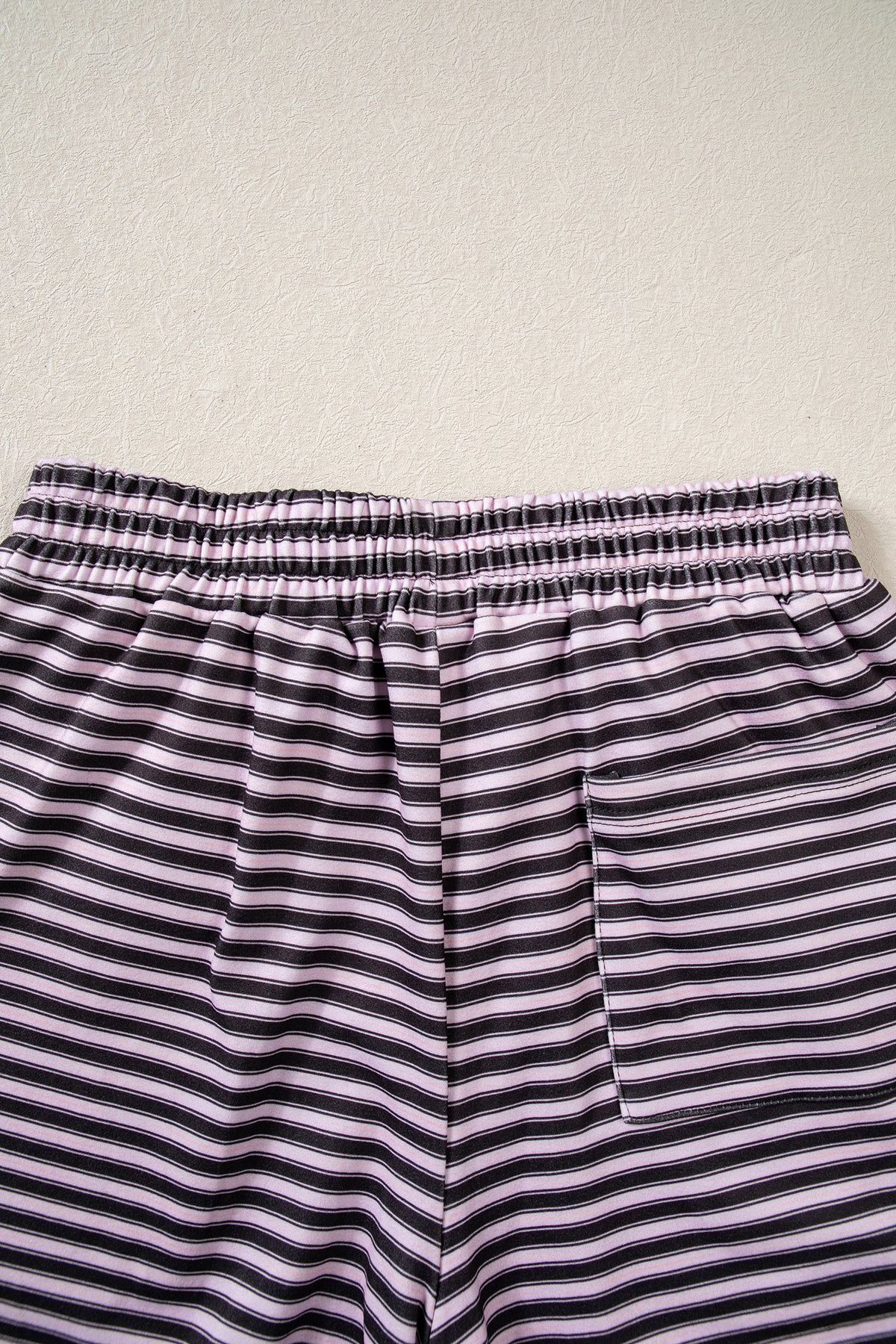 Brown Stripe Long Sleeve Oversized Top Pocketed Casual Shorts Two Piece Set-Two Piece Sets/Short Sets-[Adult]-[Female]-2022 Online Blue Zone Planet