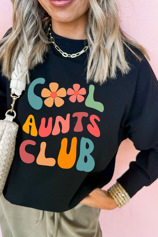 Letter Graphic Round Neck Long Sleeve Sweatshirt-TOPS / DRESSES-[Adult]-[Female]-Black-S-2022 Online Blue Zone Planet