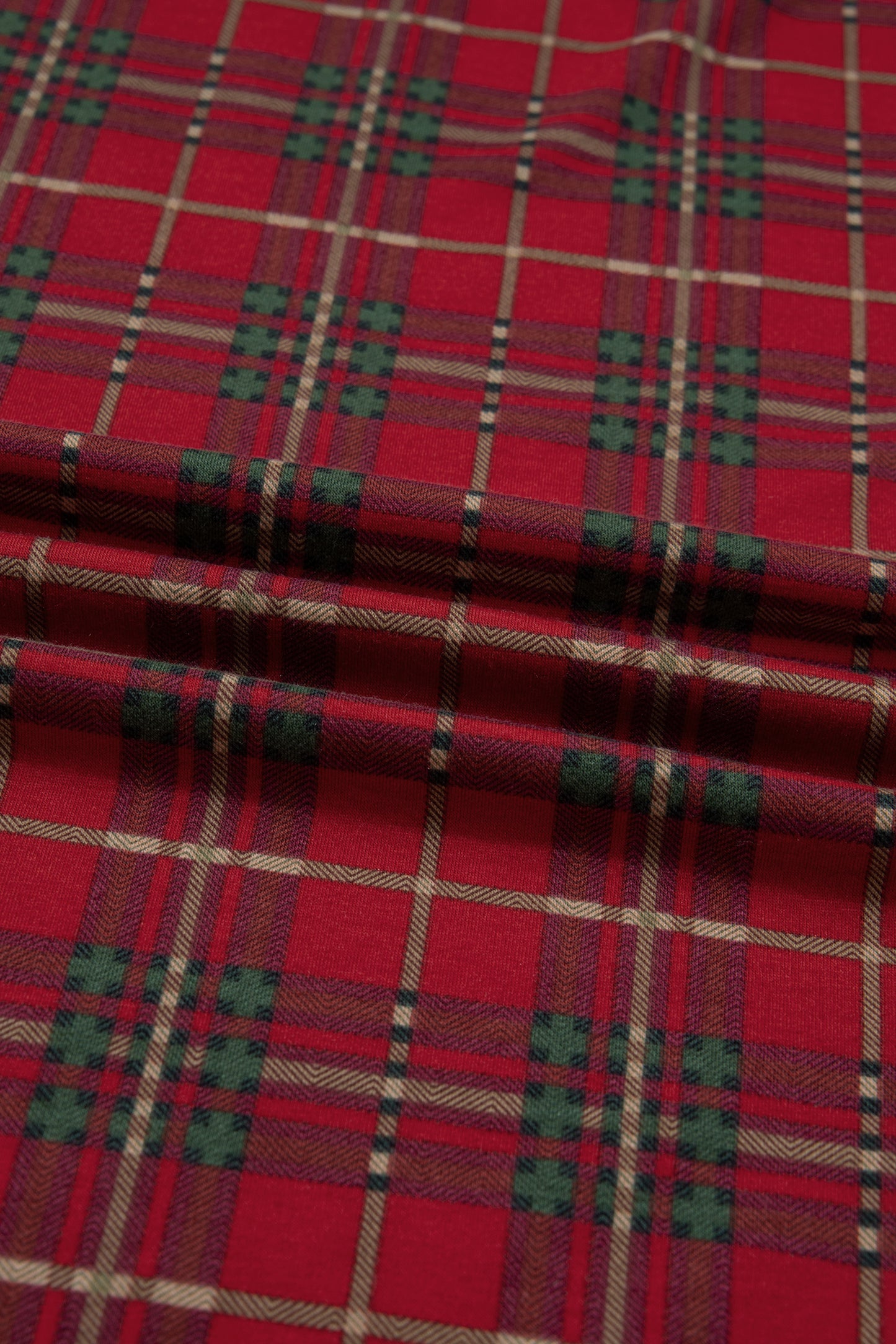 Red Plus Size Plaid Short Sleeve Shirt Loose Pants 2pcs Pajama Set-Plus Size/Plus Size Loungewear-[Adult]-[Female]-2022 Online Blue Zone Planet