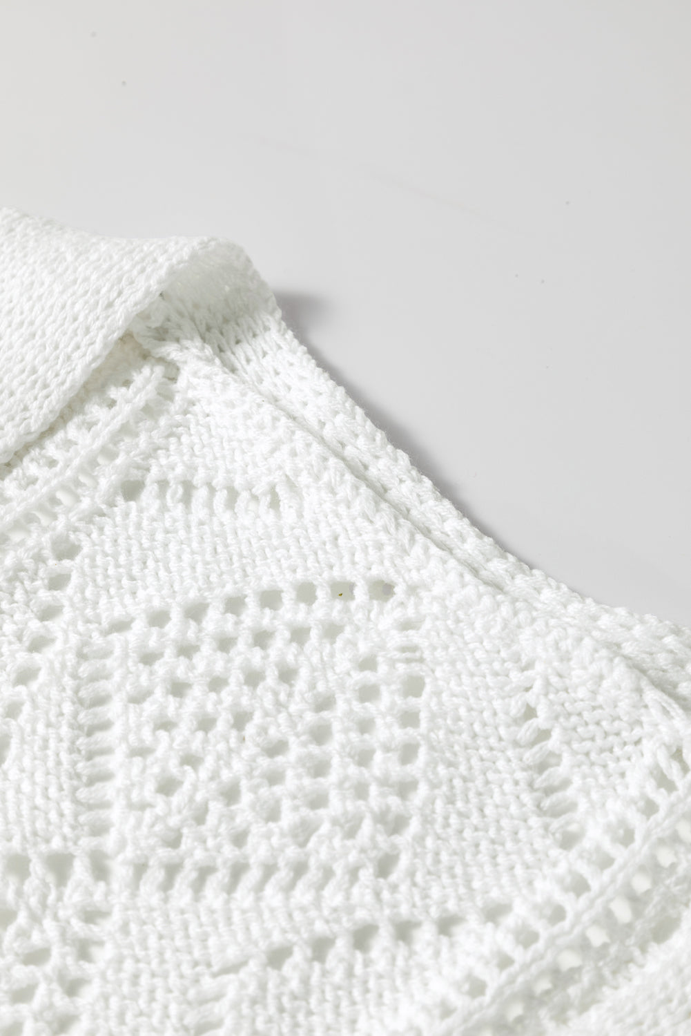White Hollow-out Openwork Knit Cardigan-Sweaters & Cardigans/Cardigans-[Adult]-[Female]-2022 Online Blue Zone Planet
