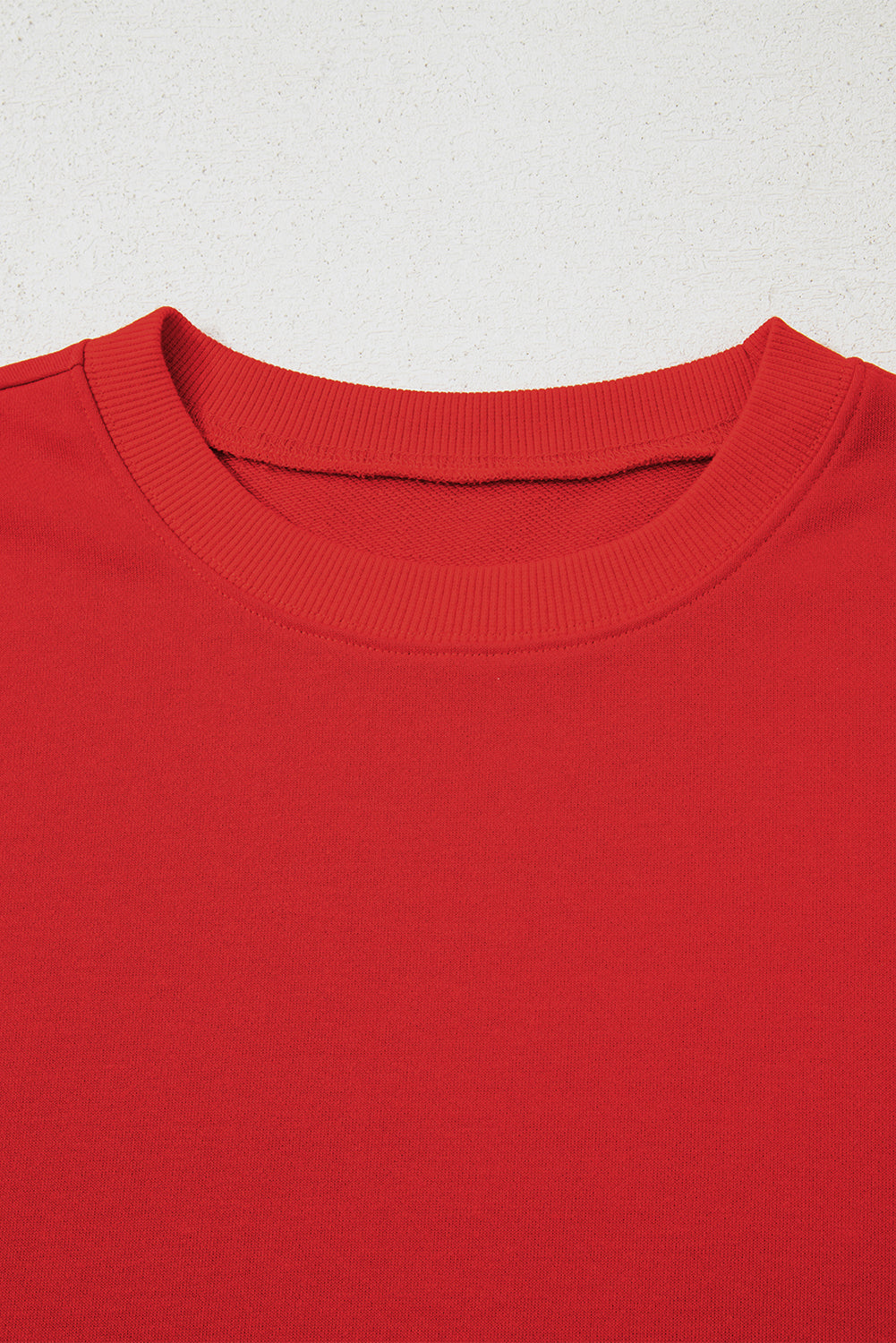Fiery Red Varsity Striped Detail Drop Shoulder Oversized Sweatshirt-Tops/Sweatshirts & Hoodies-[Adult]-[Female]-2022 Online Blue Zone Planet