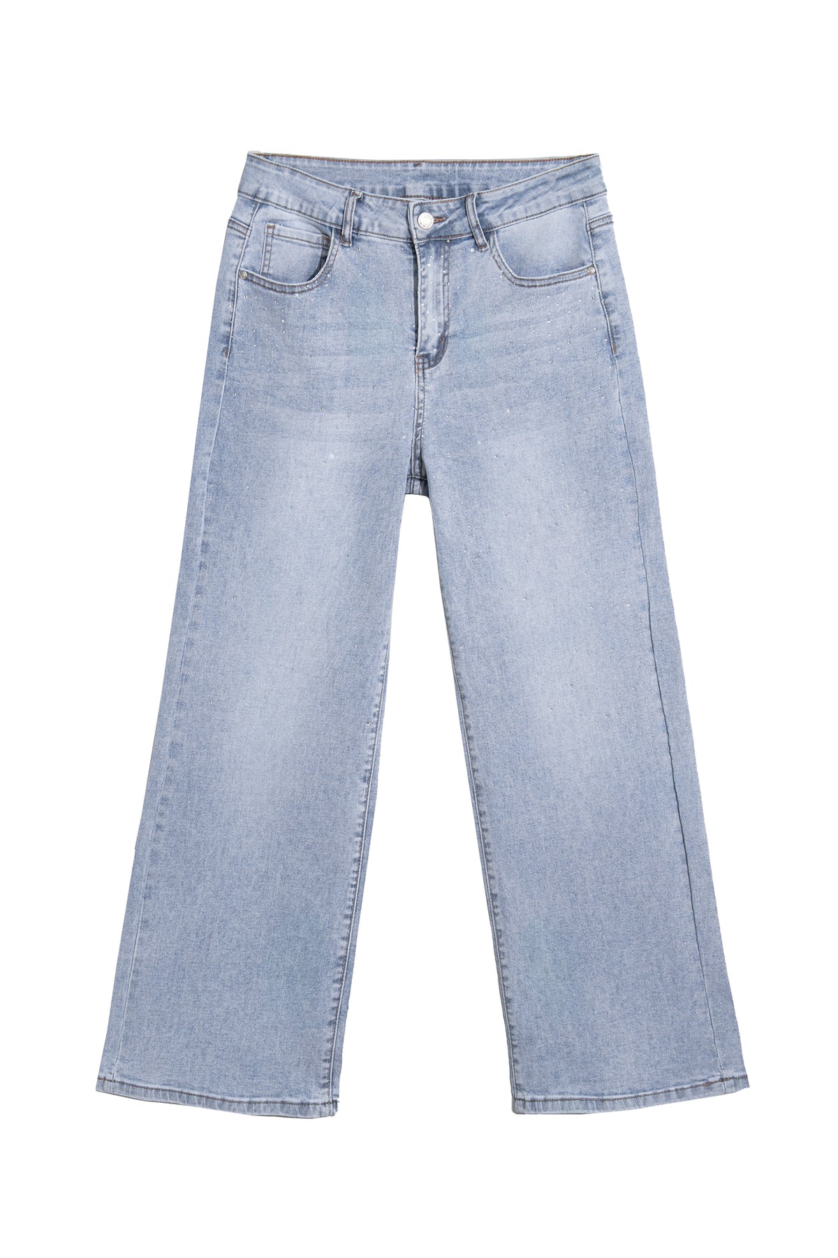 Beau Blue Sparkle Detail Western Casual Shift Jeans-Bottoms/Jeans-[Adult]-[Female]-2022 Online Blue Zone Planet