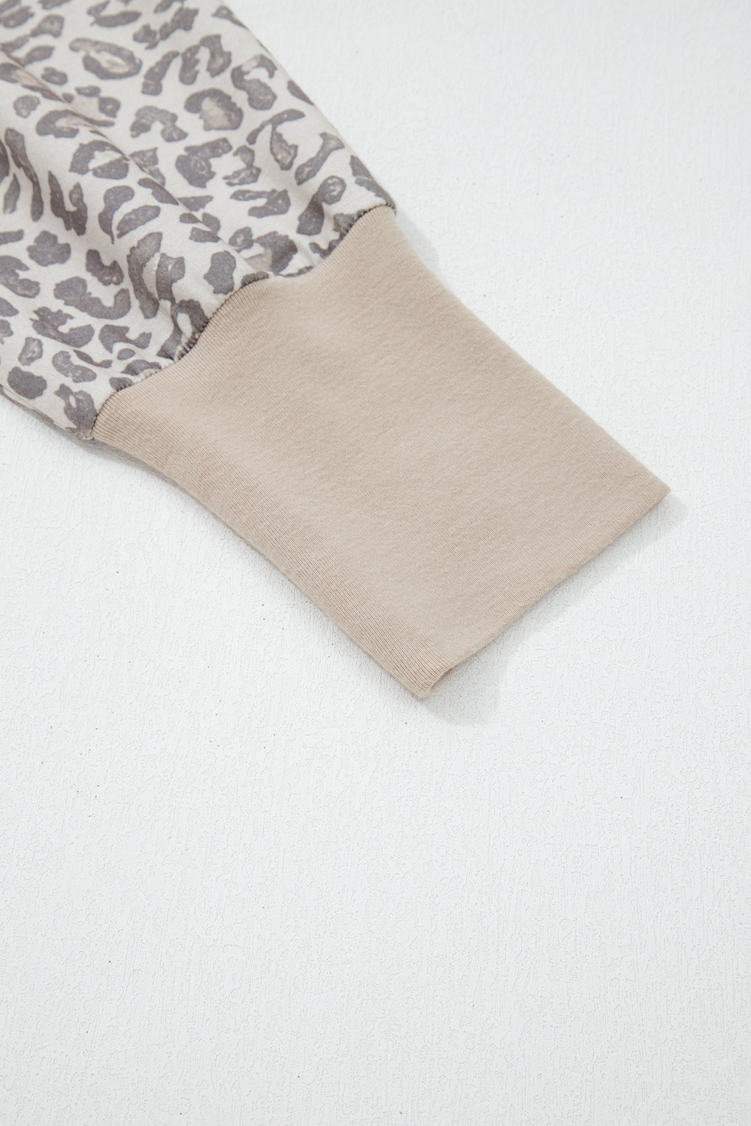 Brown Leopard Print Patchwork Crew Neck Sweatshirt-Tops/Sweatshirts & Hoodies-[Adult]-[Female]-2022 Online Blue Zone Planet