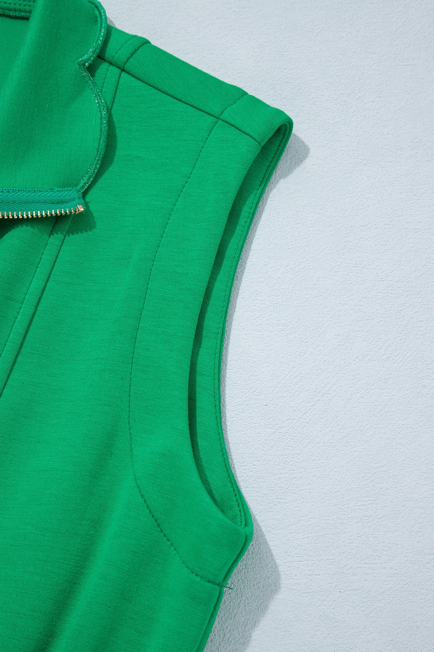 Bright Green Sleeveless Zip Front Scallop Hem Mini Dress-TOPS / DRESSES-[Adult]-[Female]-2022 Online Blue Zone Planet