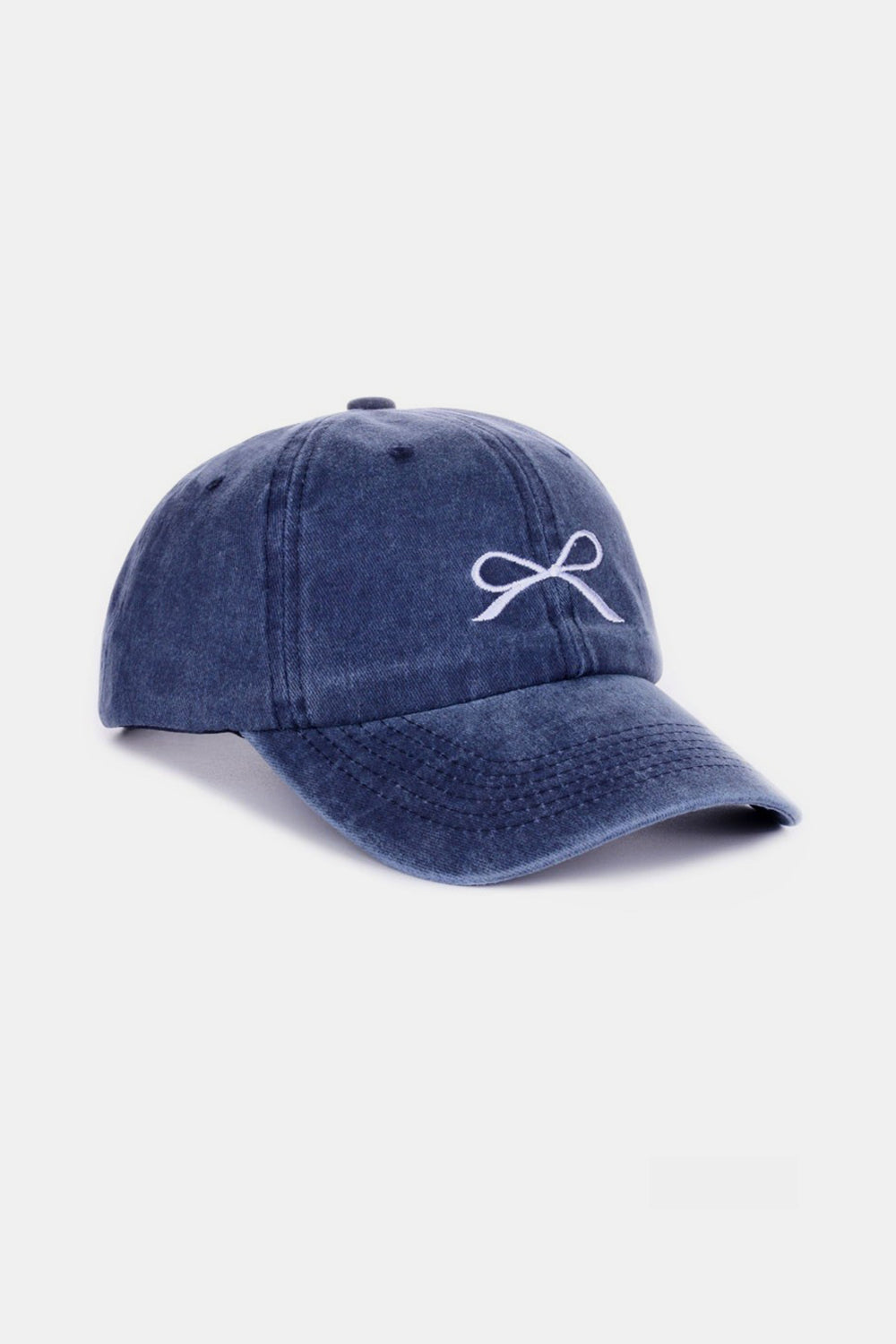 Zenana Bow Embroidered Washed Cotton Caps-BASEBALL HATS-[Adult]-[Female]-2022 Online Blue Zone Planet