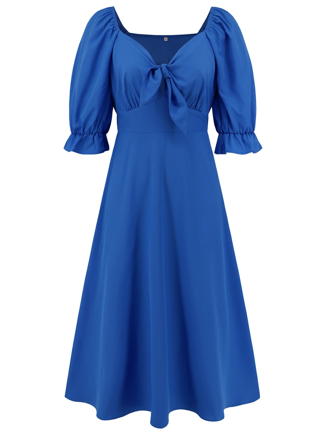 Sweetheart Neck Flounce Sleeve Midi Dress BLUE ZONE PLANET