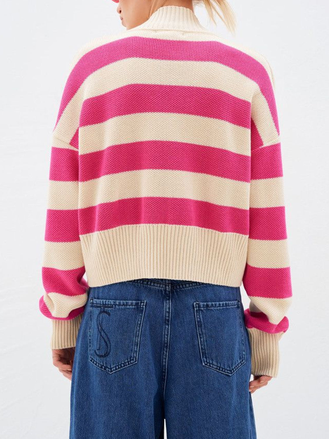 Striped Button Down Drop Shoulder Cardigan-TOPS / DRESSES-[Adult]-[Female]-2022 Online Blue Zone Planet