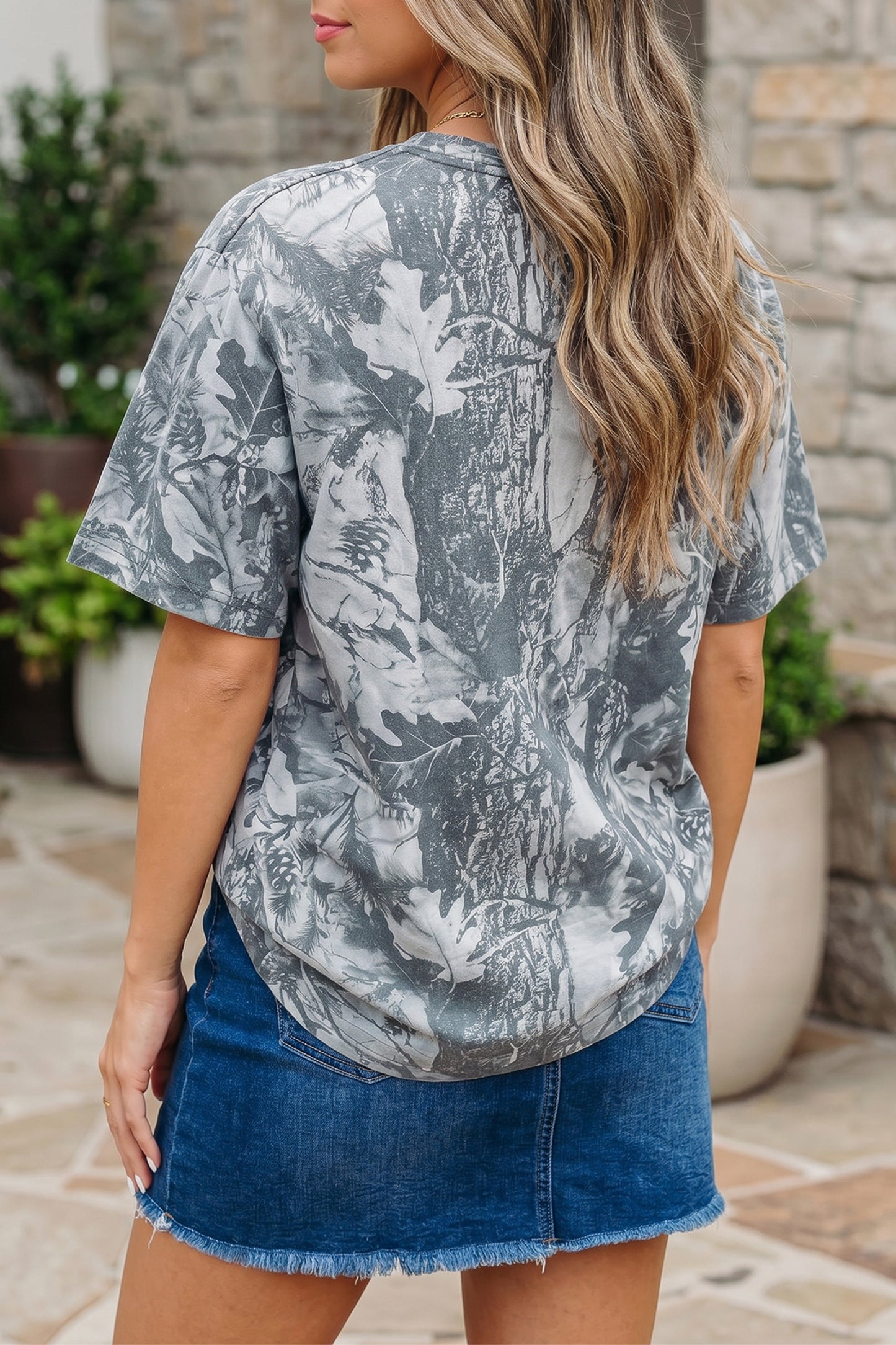 Beige Camo Woodland Love Like Jesus Casual Tee-Tops/Tops & Tees-[Adult]-[Female]-2022 Online Blue Zone Planet