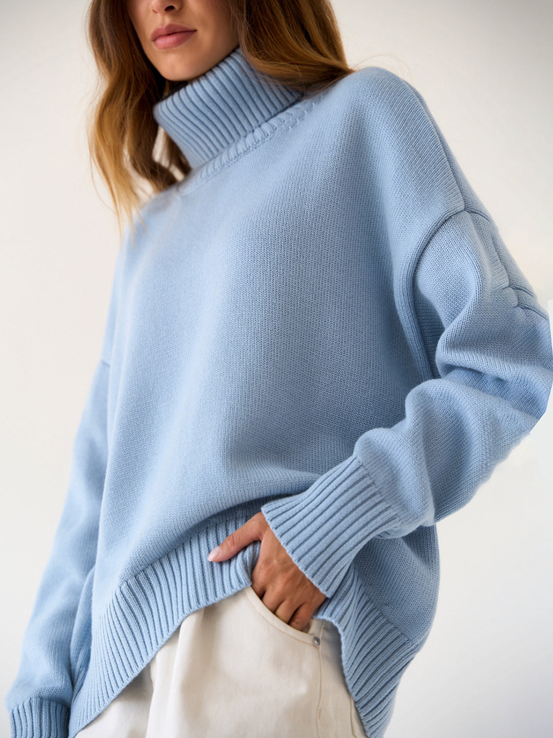 Turtleneck Long Sleeve Sweater-TOPS / DRESSES-[Adult]-[Female]-2022 Online Blue Zone Planet