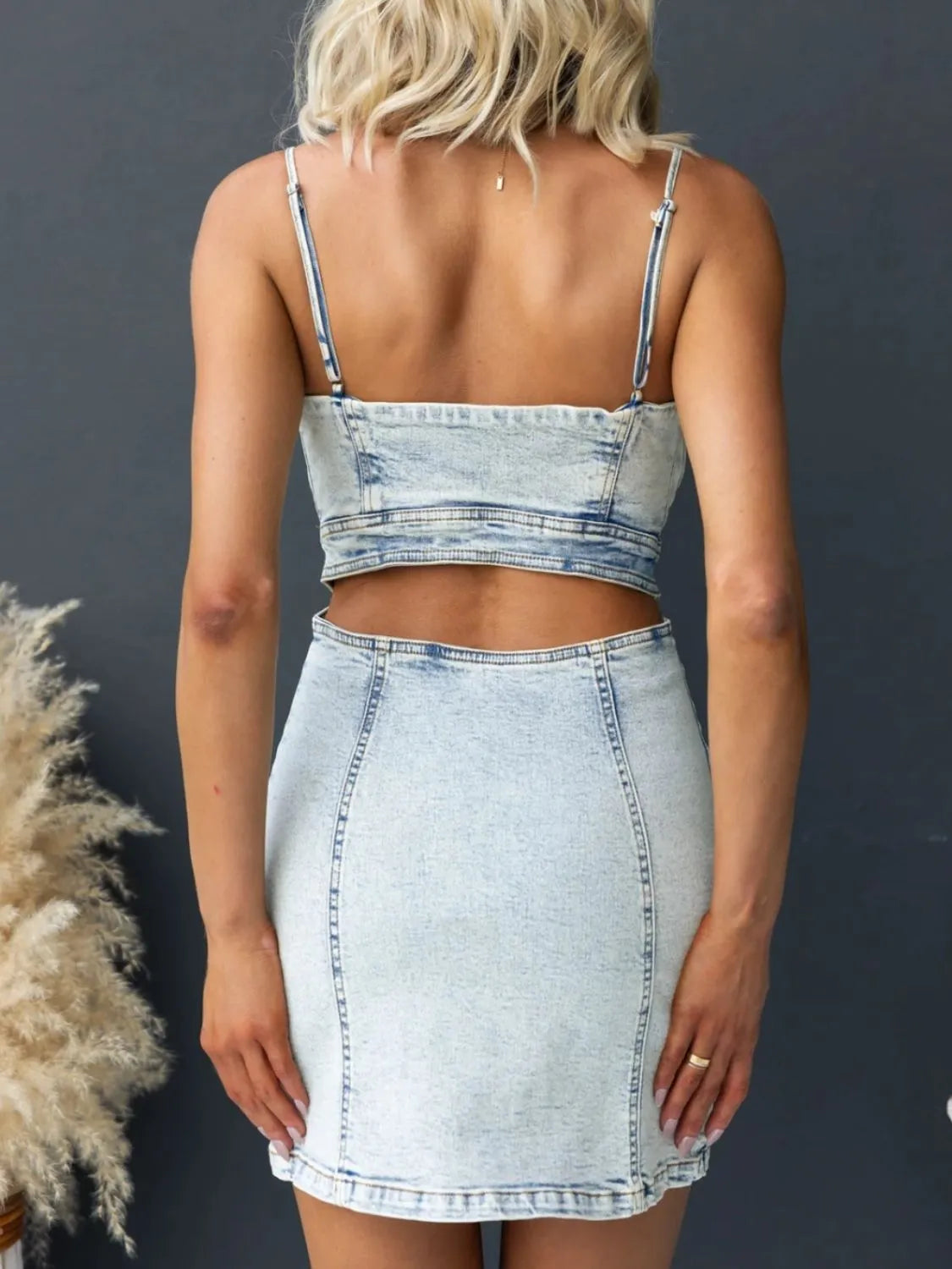 denim camisole dress Zone Planet | New Arrival Street All-match Denim Camisole Dress
