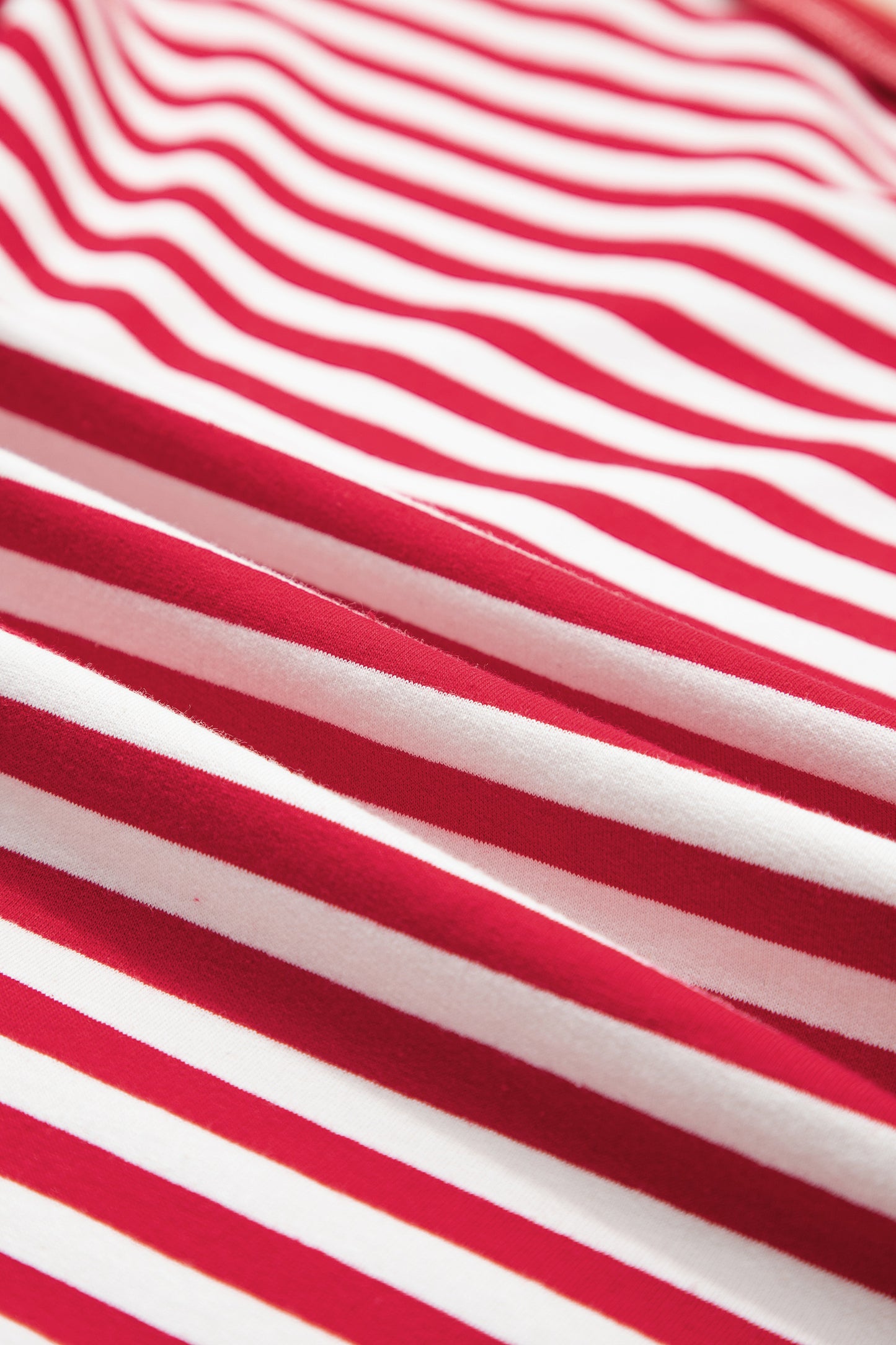 Red Stripe Exposed Seam V Neck Balloon Sleeve Pullover-Tops/Long Sleeve Tops-[Adult]-[Female]-2022 Online Blue Zone Planet