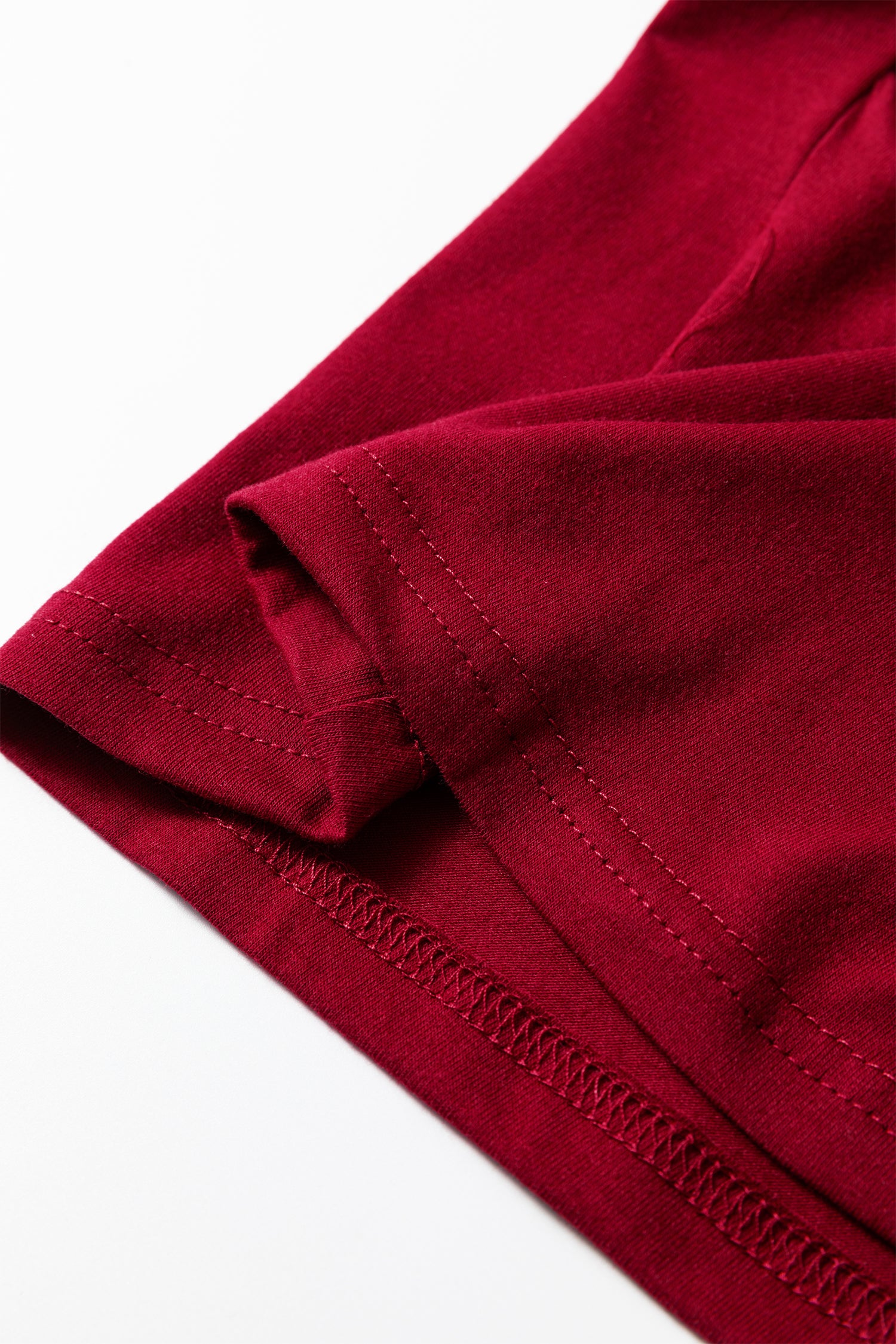 Burgundy Plus Size Solid Color Asymmetric Neck Short Sleeve Blouse-Plus Size/Plus Size Tops/Plus Size Tops & Tees-[Adult]-[Female]-2022 Online Blue Zone Planet