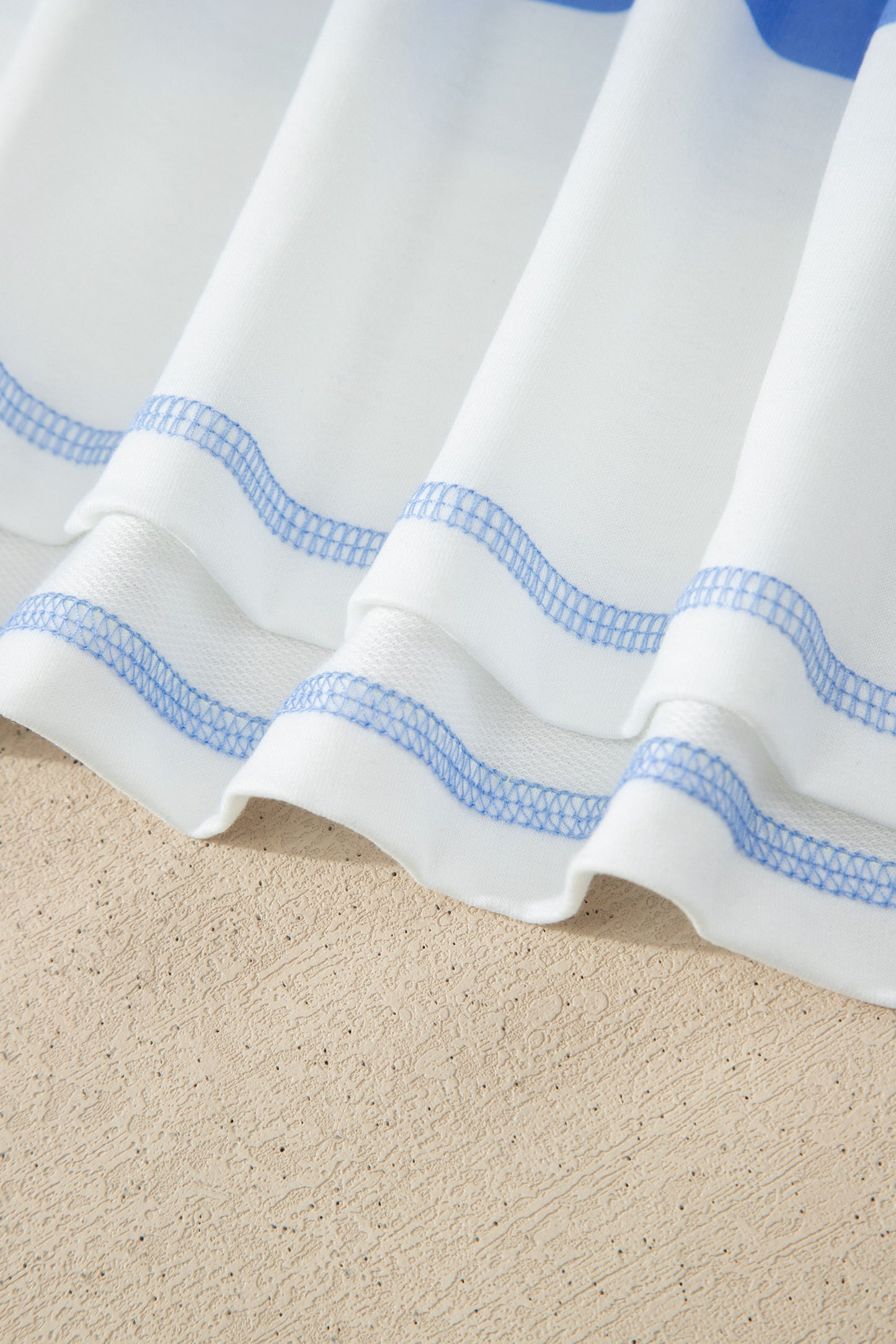 Sky Blue Stripe Drop Shoulder Zipped Collar T Shirt Plus Size Shorts Set-Plus Size/Plus Size Loungewear-[Adult]-[Female]-2022 Online Blue Zone Planet