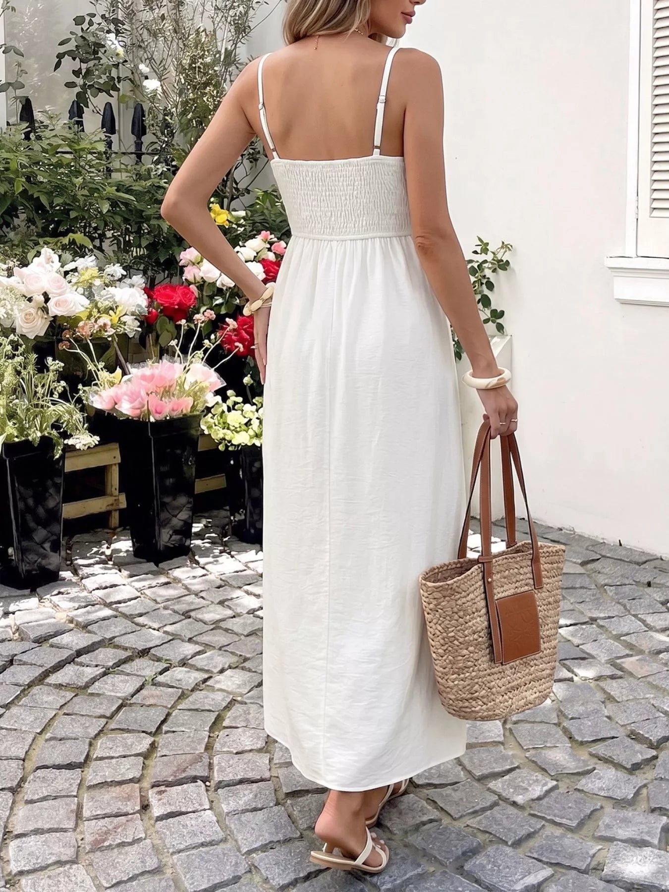 Gina's Lace V-Neck Flowy Maxi Dress