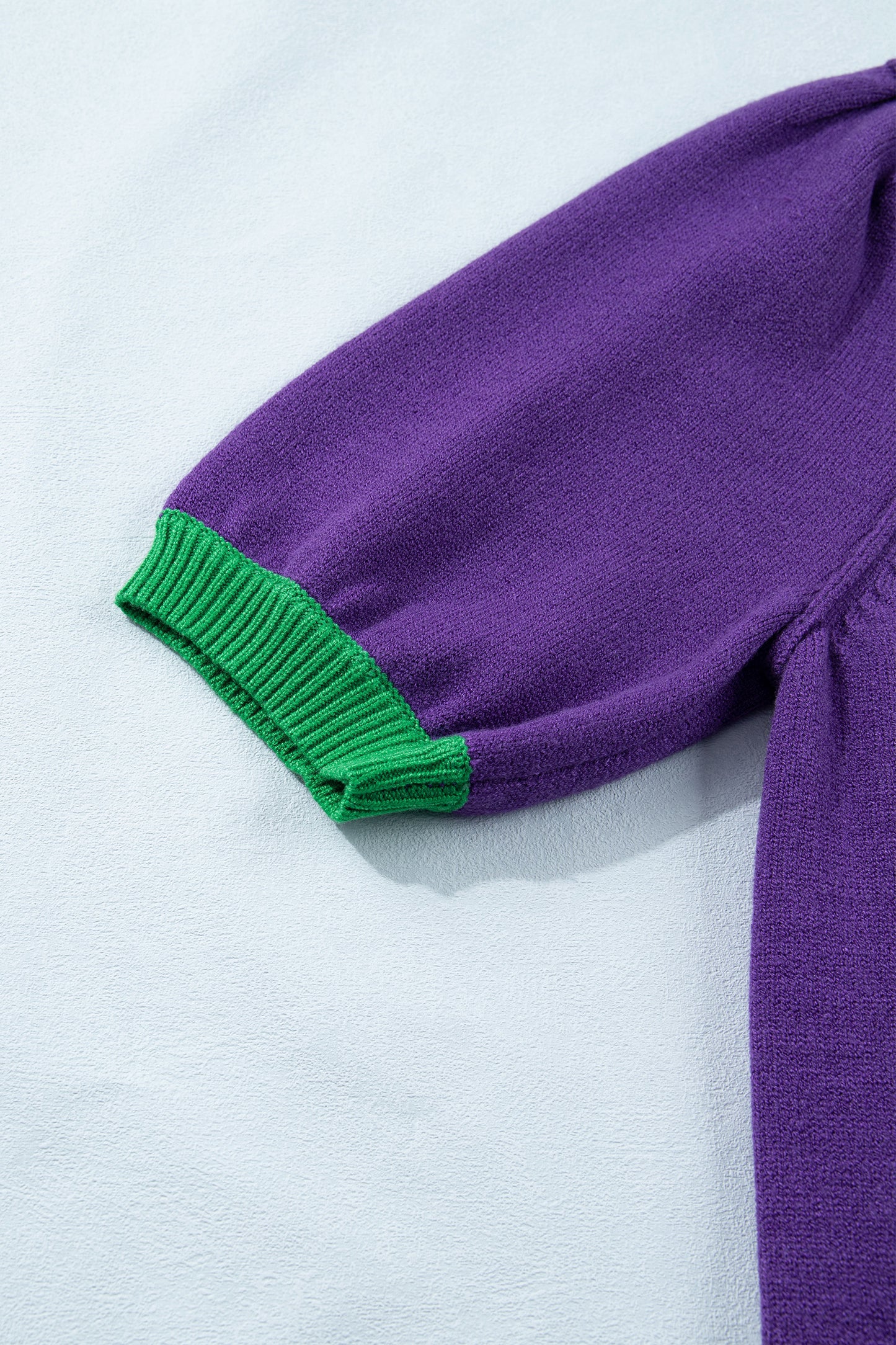 Tillandsia Purple Mardi Gras Tinsel Graphic Short Sleeve Sweater-TOPS / DRESSES-[Adult]-[Female]-2022 Online Blue Zone Planet