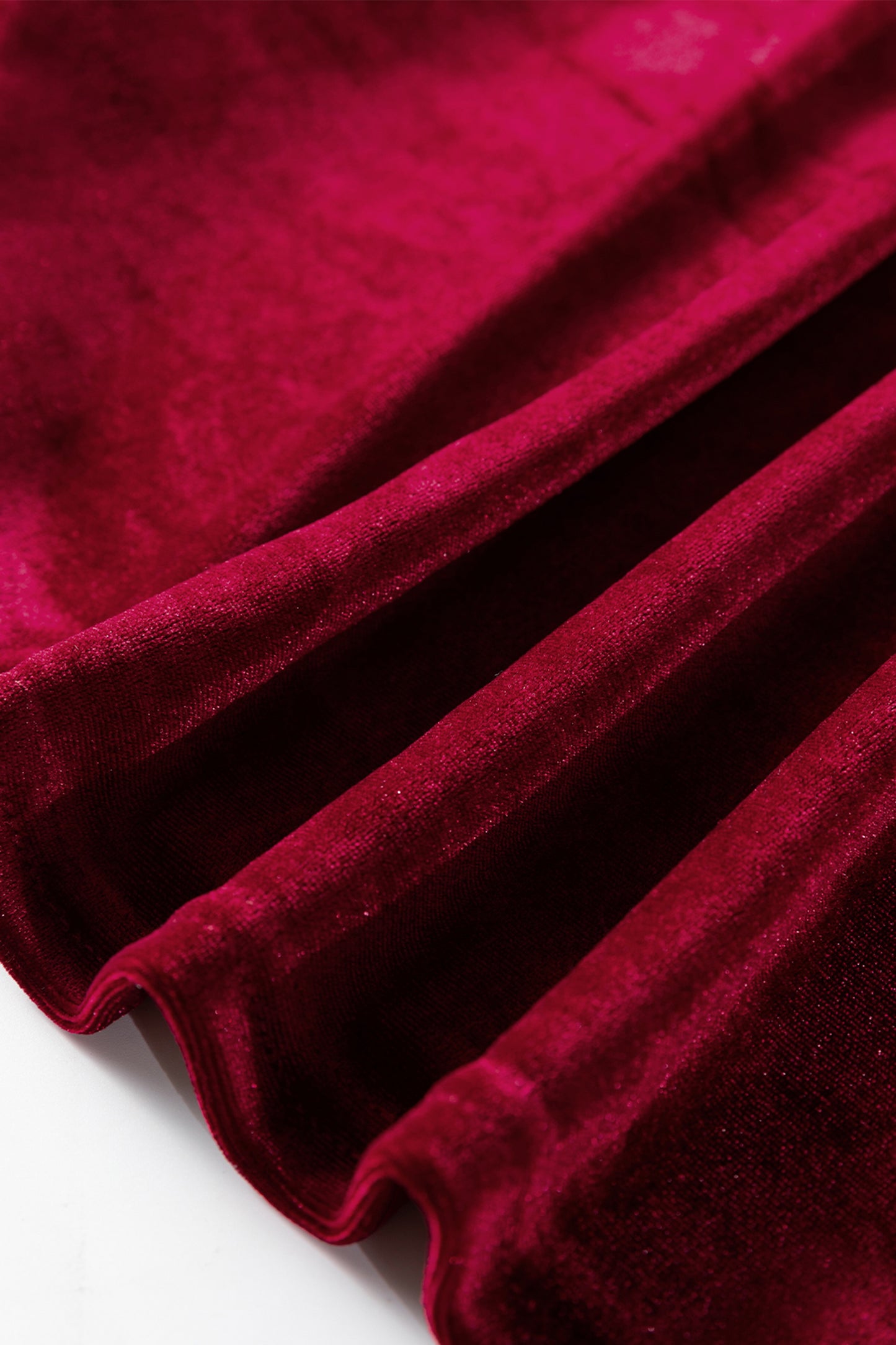 Red Dahlia Asymmetric Button Keyhole Neck Long Sleeve Velvet Blouse-Tops/Blouses & Shirts-[Adult]-[Female]-2022 Online Blue Zone Planet