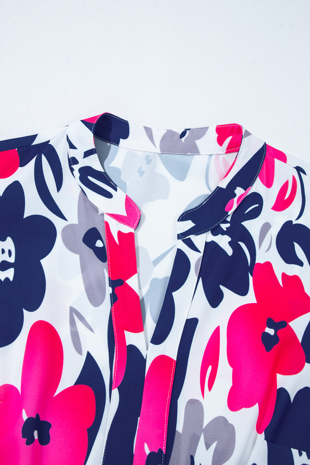 Fashion Floral Print Notched Neck Flutter Sleeve Mini Dress-TOPS / DRESSES-[Adult]-[Female]-2022 Online Blue Zone Planet