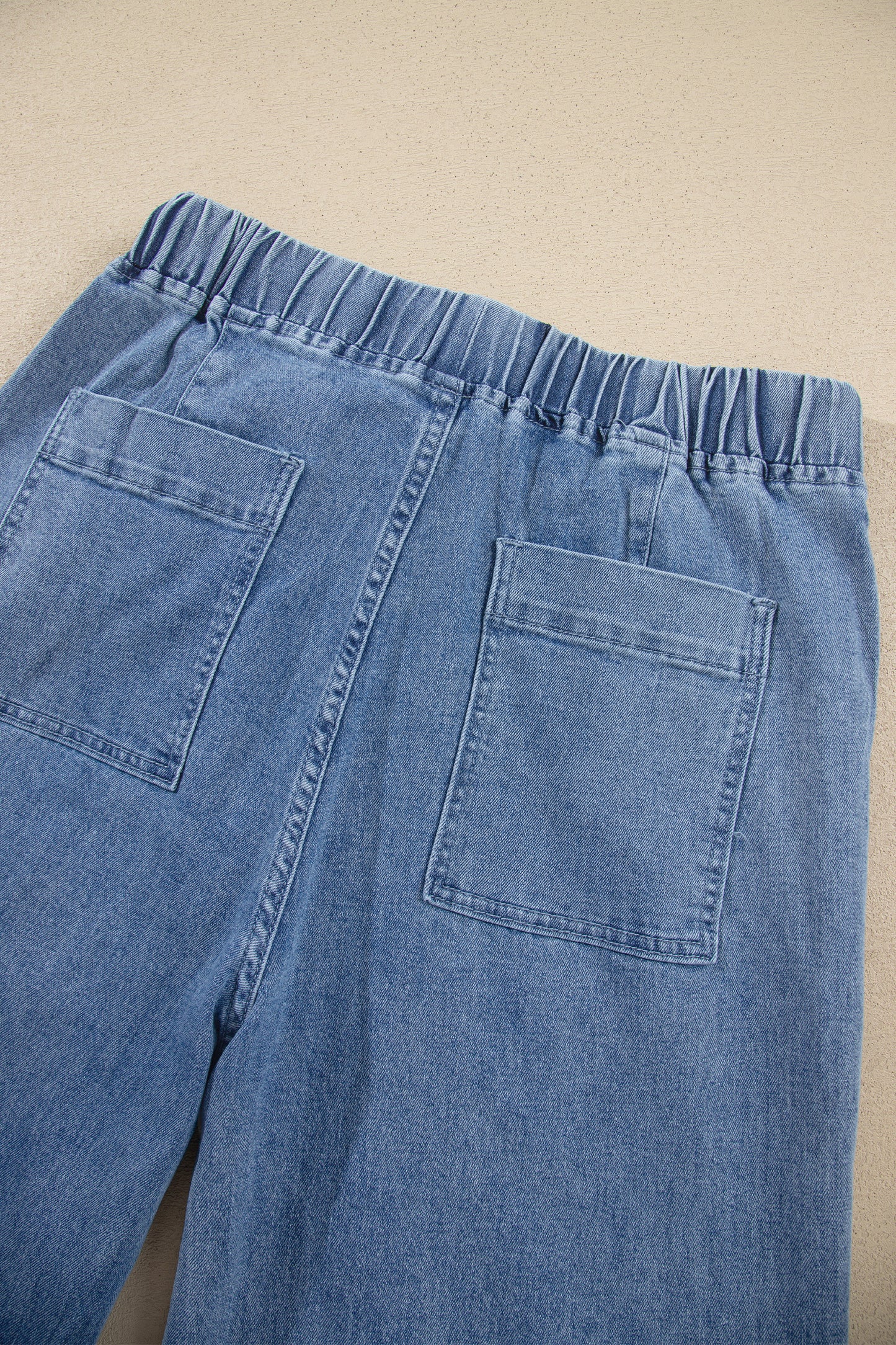 Dusk Blue Elastic Waist Harem Ankle Length Jeans