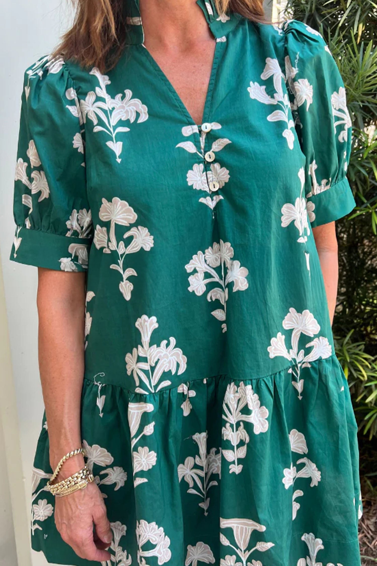 Black Frilled V Neck Puff Short Sleeve Floral Mini Dress-TOPS / DRESSES-[Adult]-[Female]-2022 Online Blue Zone Planet