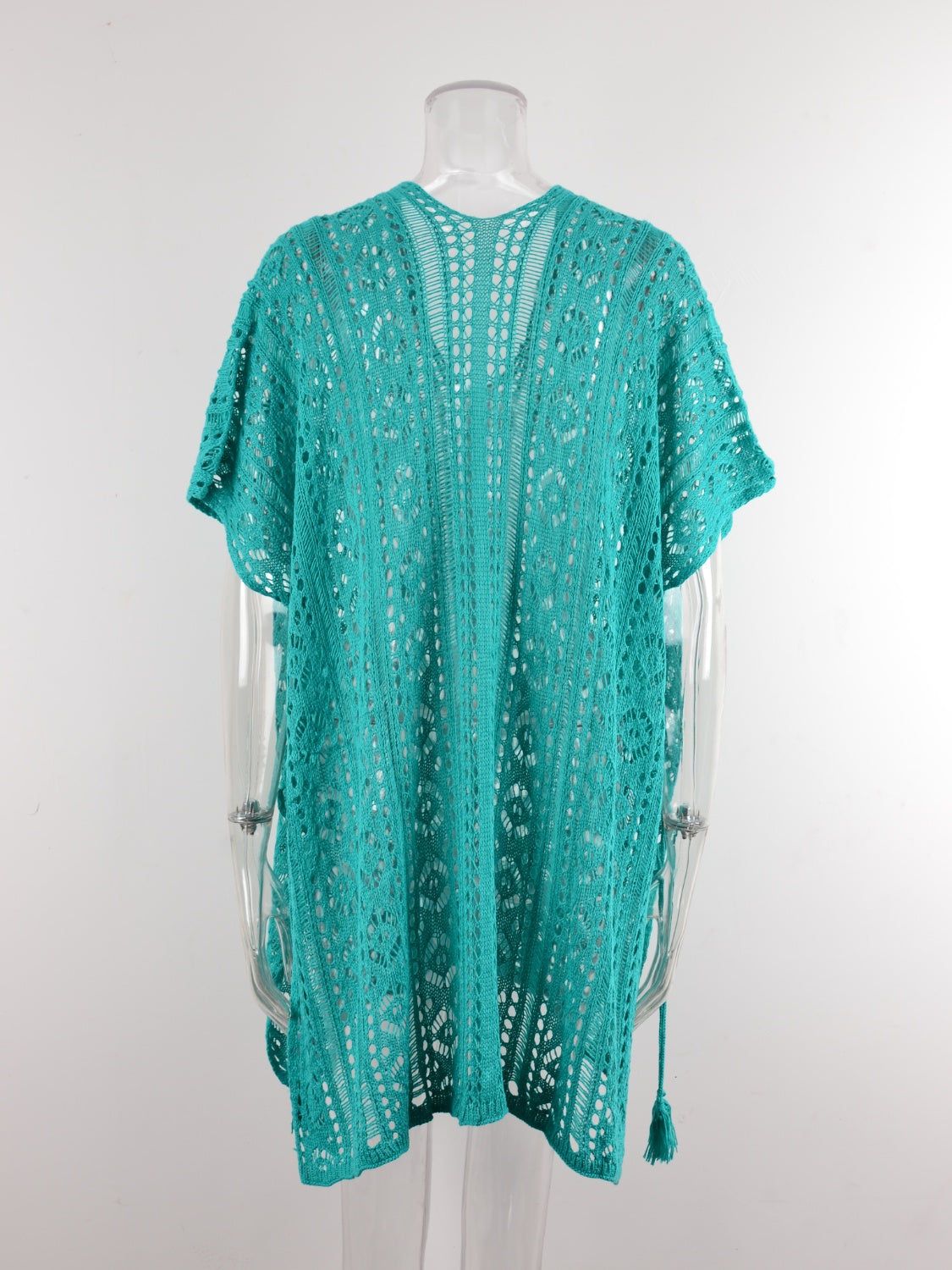 Blue Zone Planet | Cutout V-Neck Cover-Up with Tassel-TOPS / DRESSES-[Adult]-[Female]-2022 Online Blue Zone Planet