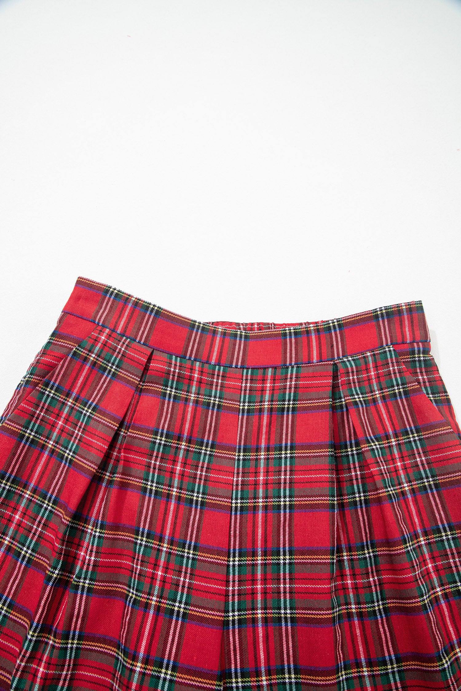 Red Festive Plaid Wide Leg Pull On Pants-TOPS / DRESSES-[Adult]-[Female]-2022 Online Blue Zone Planet