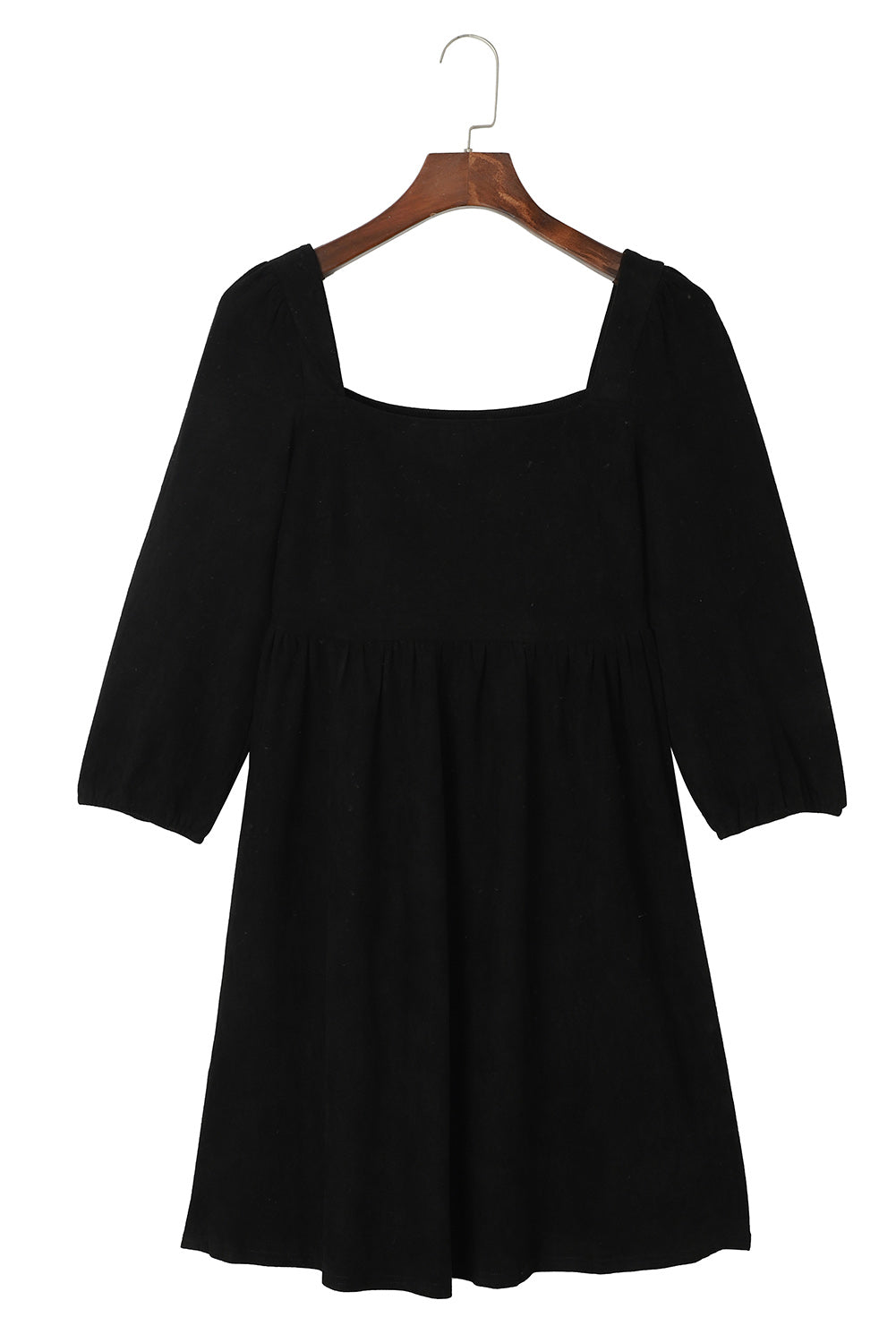 Blue Zone Planet | Brown Suede Square Neck Puff Sleeve Dress-TOPS / DRESSES-[Adult]-[Female]-2022 Online Blue Zone Planet