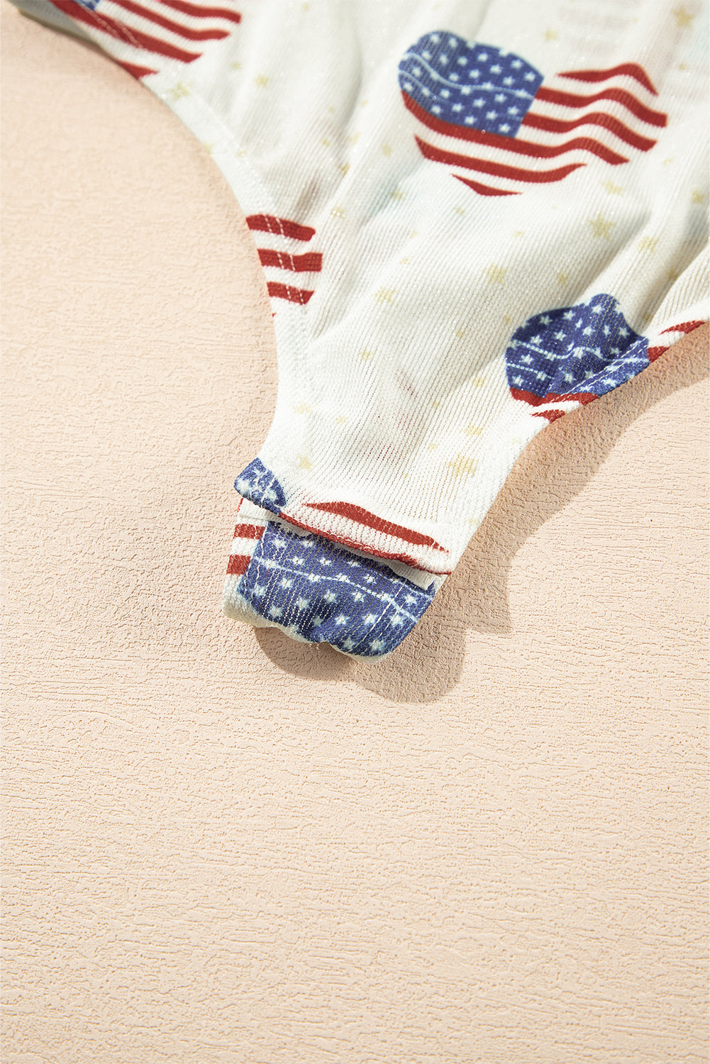 White Americana Glitter Mesh Long Sleeve Bodysuit-Tops/Bodysuits-[Adult]-[Female]-2022 Online Blue Zone Planet