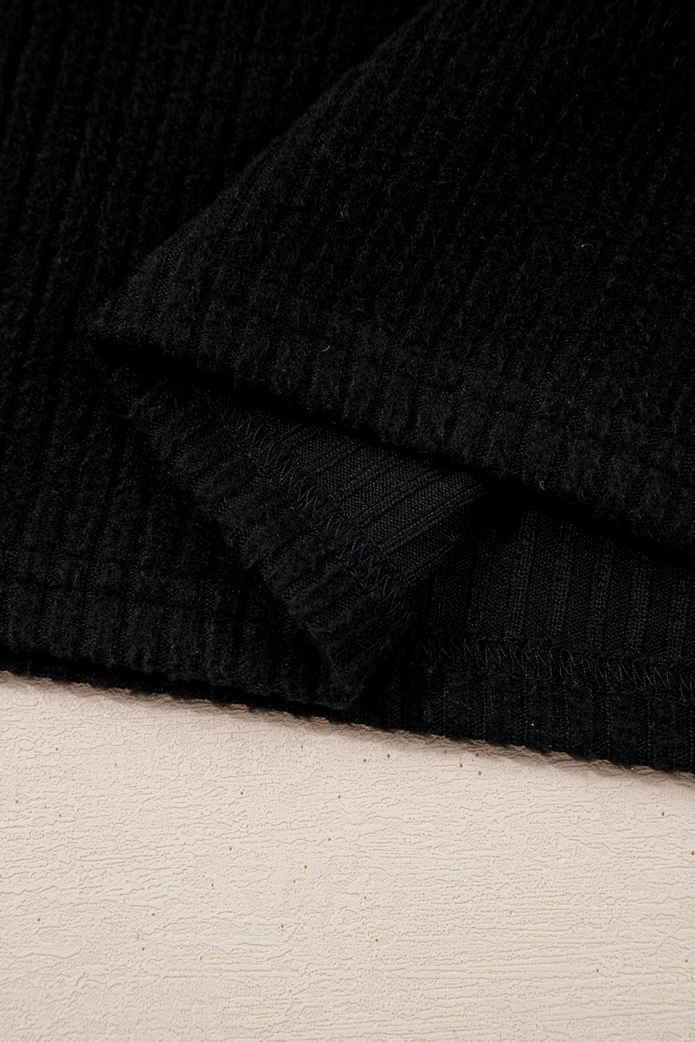 Black Ribbed Zip Stand Neck Drop Shoulder Pullover Bodycon Skirt 2pcs Set-Two Piece Sets/Two Piece Dresses-[Adult]-[Female]-2022 Online Blue Zone Planet