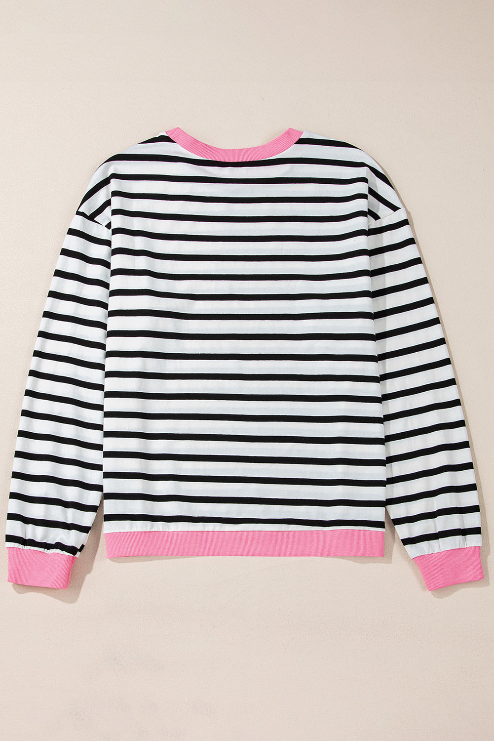 Bright Green Striped Contrast Trim Long Sleeve Top-Long Sleeve Tops-[Adult]-[Female]-2022 Online Blue Zone Planet