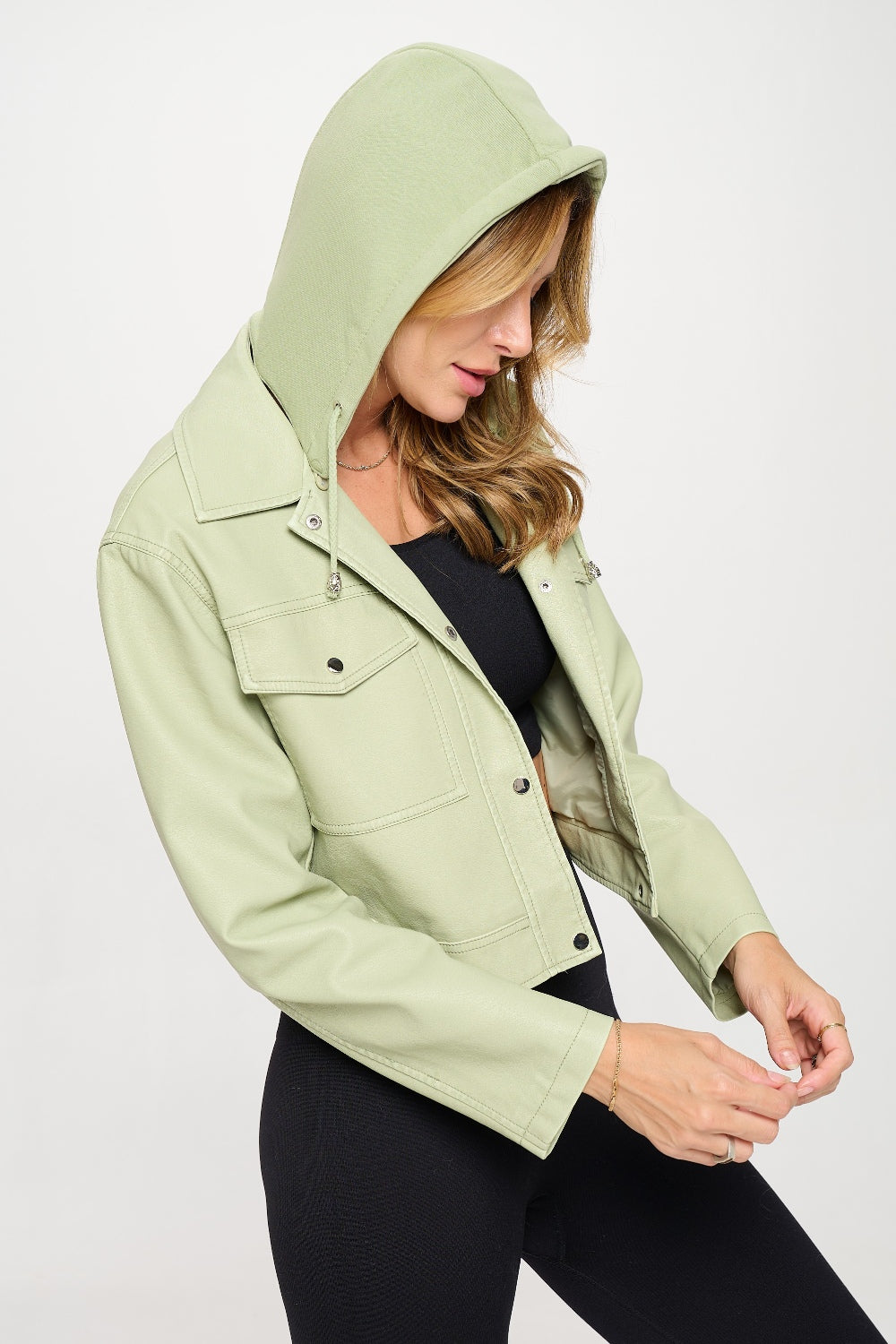 Coalition LA Snap Down Cropped Hooded Jacket-TOPS / DRESSES-[Adult]-[Female]-2022 Online Blue Zone Planet